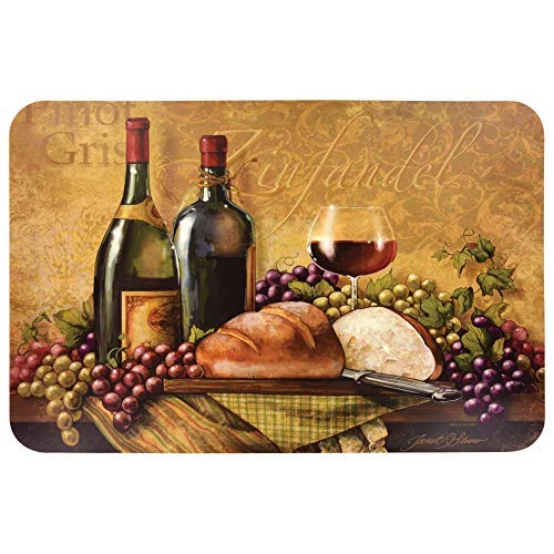 Elegant Wine-Themed Plastic Placemats Set of 4 - Waterproof & Durable Table Mats for Dining, Parties, and Home Decor