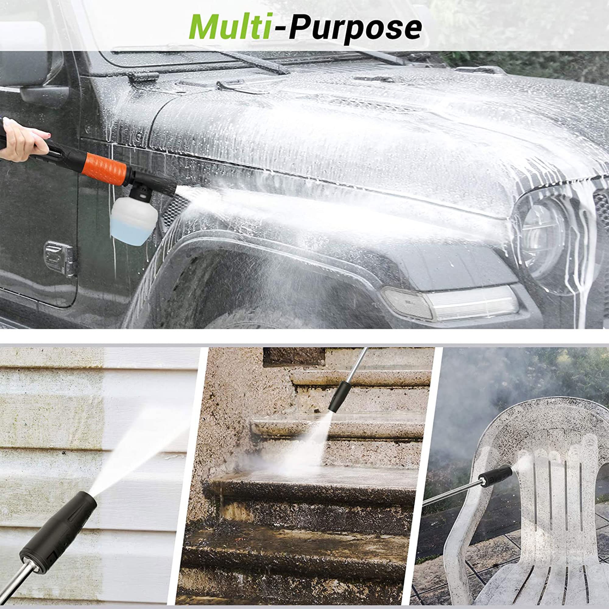 PAXCESS 3000 PSI 1800W Electric Pressure Washer with Adjustable Nozzle, Hose Reel & Wheels - Ideal for Car Washing, Patio Cleaning, Deck Maintenance & Driveway Power Washing | Home & Outdoor Cleaning Solution