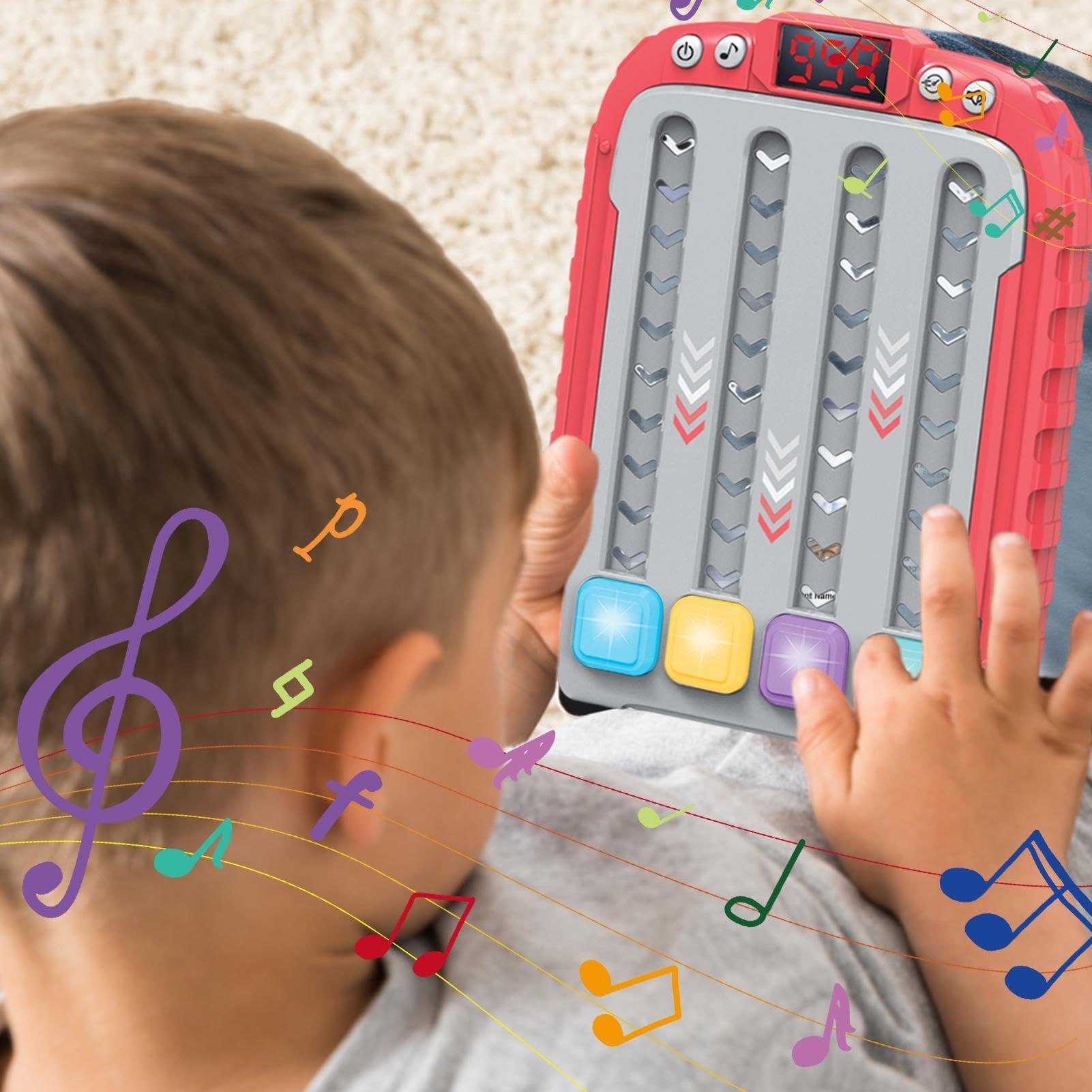 Fast Press Quick Push Game - Handheld Music Puzzle Game Console for Kids, Comfortable Grip Sensory Toys with Bubble Pop Stress Relief - Portable & Easy to Use for Travel, Parties & Family Game Night