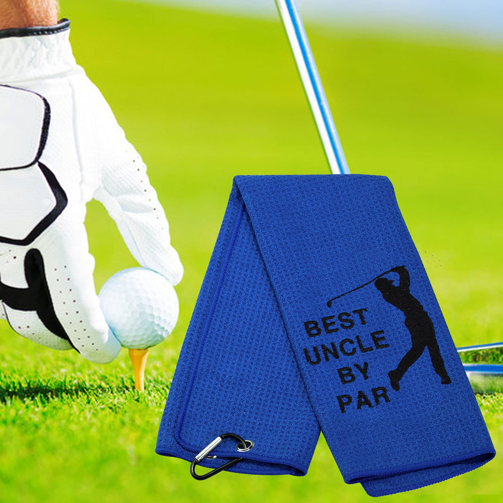 Best Uncle by Par Embroidered Golf Towel with Clip - Premium Golf Gift for Men - Perfect for Golf Courses, Driving Ranges & Father's Day Gifts