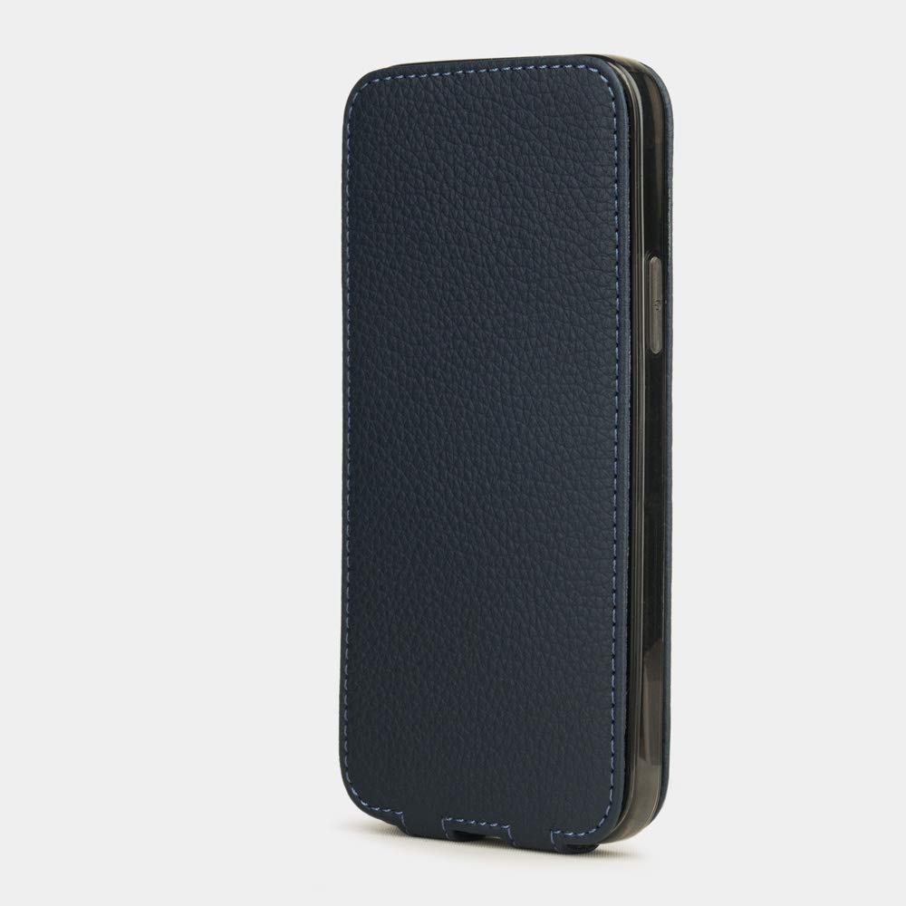 Premium Genuine Leather Wallet Case for iPhone 12 & iPhone 12 Pro - Slim Protective Cover with Card Slots - Made in France - Blue - Perfect for Everyday Use & Travel Accessories