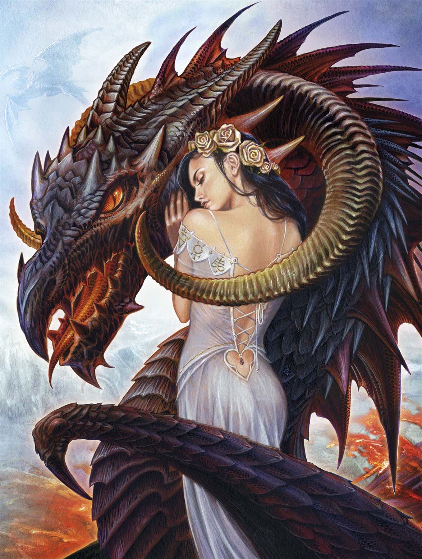 1000 Piece Gothic Fantasy Jigsaw Puzzle for Adults - Dragon Scold Mystical Artwork | Challenging Puzzle Game for Relaxation & Home Decor