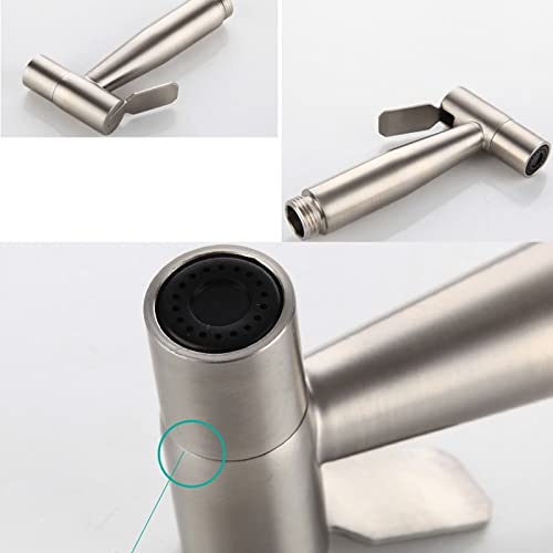 Stainless Steel Handheld Toilet Faucet Sprayer - Bathroom Hand Shower Gun Set with Self-Cleaning Shower Head for Easy Cleaning & Hygiene (Ideal for Baby Bathing, Pet Washing & Toilet Cleaning)