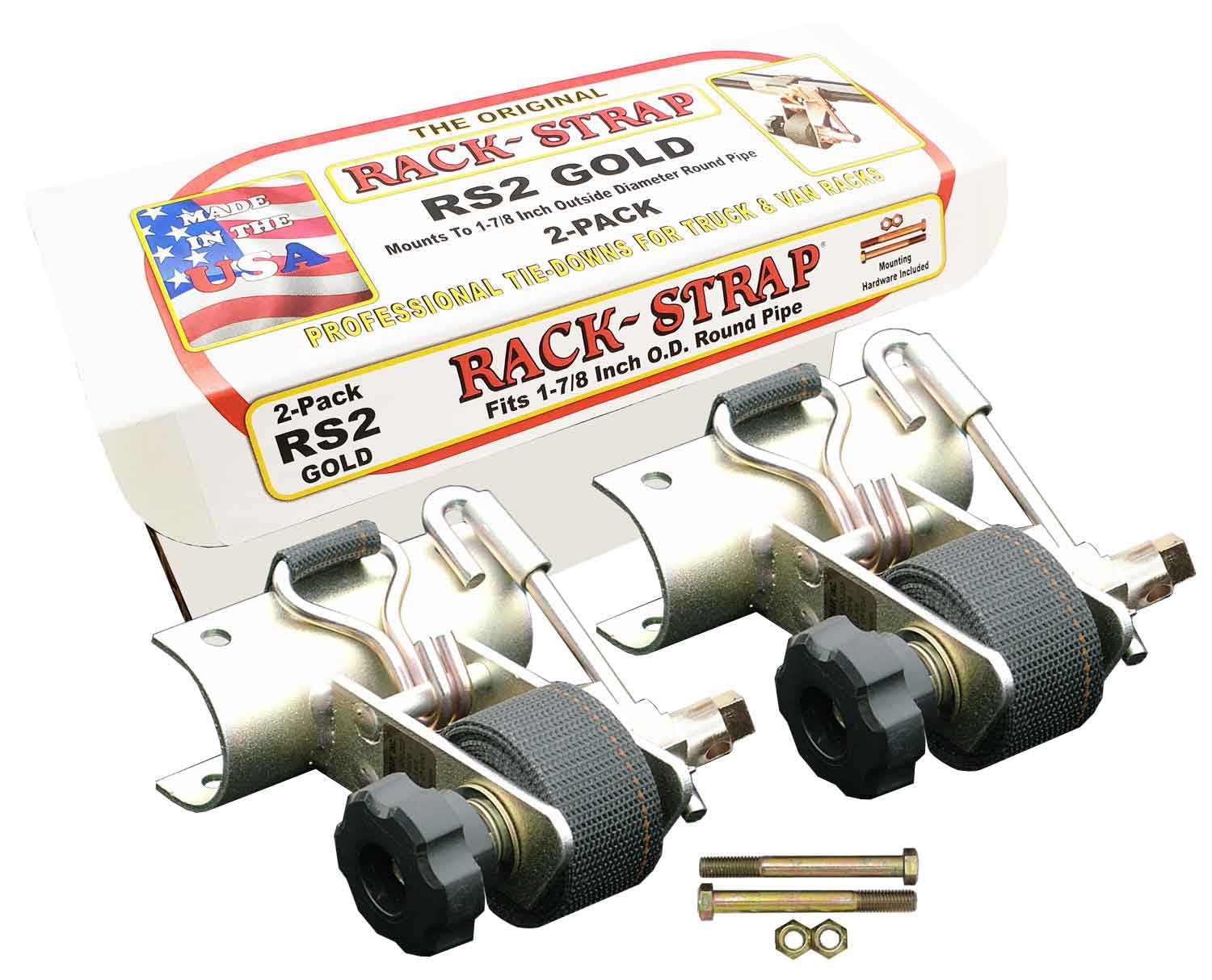 2 Pack Ladder Rack Tie-Down with 8ft Black Strap - for Secure Roof Transport