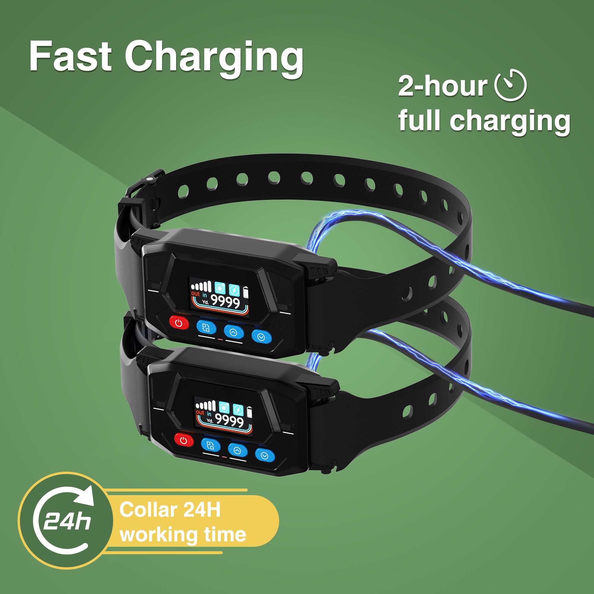 **PATPET Wireless Electric Dog Fence System for 2 Dogs – 33-9999 Yards Adjustable Range, Rechargeable, 3 Modes, IPX7 Waterproof, 24H GPS Collar – Perfect for Large Yards, Training & Outdoor Adventures**