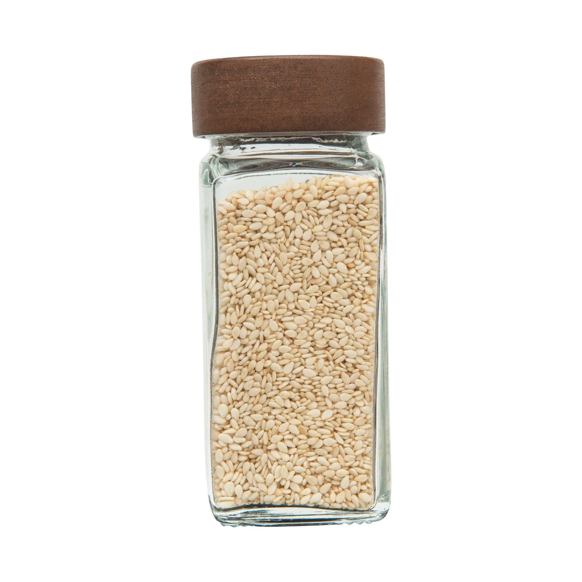 Premium Acacia Wood Spice Jars with Shaker Lids - 125ml (4.2oz) Glass Bottles for Kitchen, Pantry & Spice Organization - Perfect for Herbs, Seasonings & Cooking Essentials