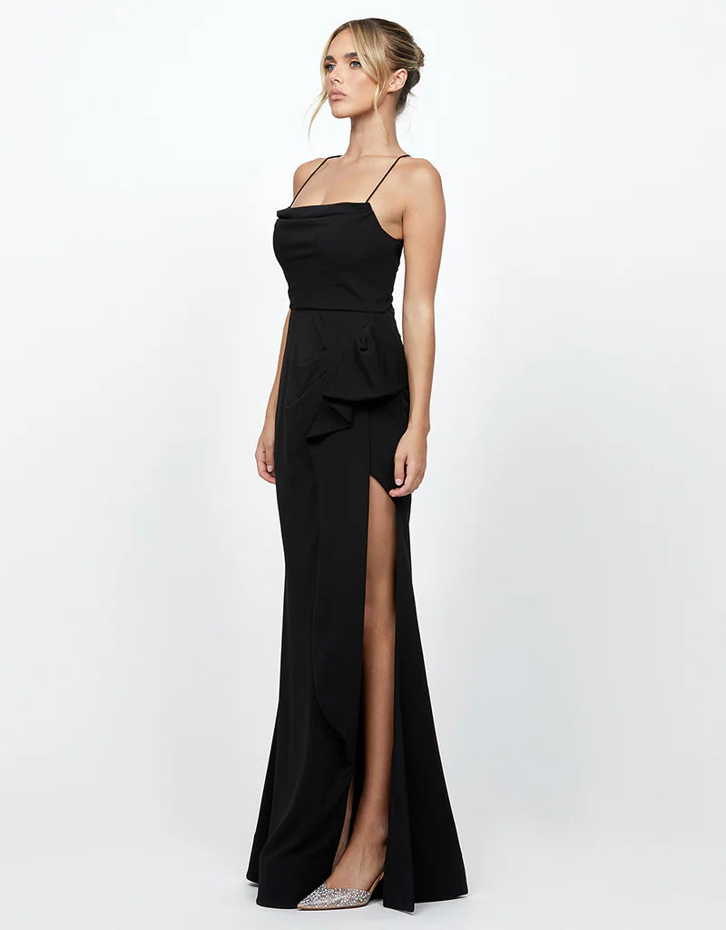 Dixie Strappy Back Gown - Elegant Formal Evening Dress for Prom, Wedding & Special Occasions | Women's Sexy Backless Long Gown with Thin Straps