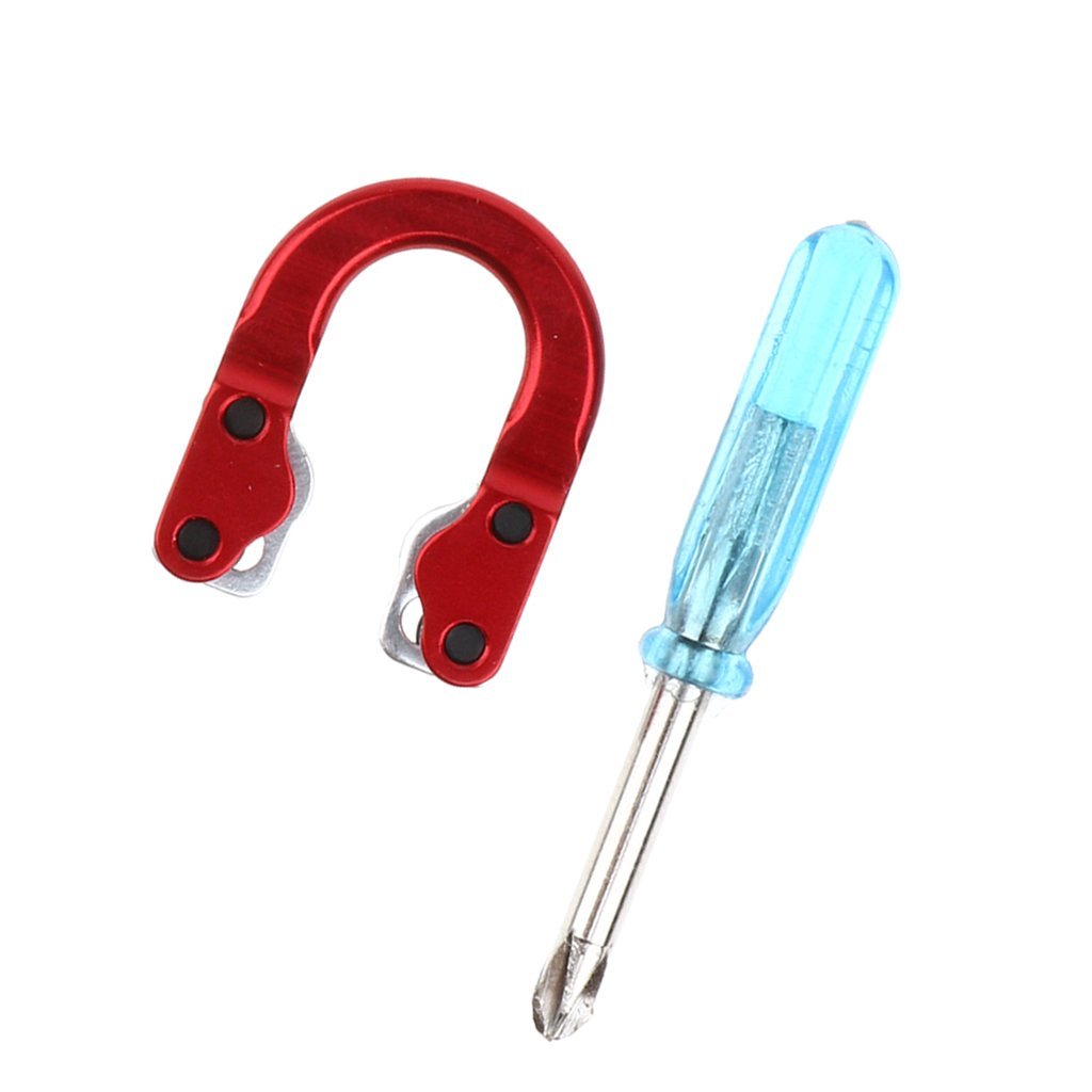 Compound Bow Archery D Loop Metal Ring & U Rope Loop with Screwdriver - Durable Arrow Nock for Outdoor Hunting Accessories (Red) | Perfect for Target Practice & Bowfishing