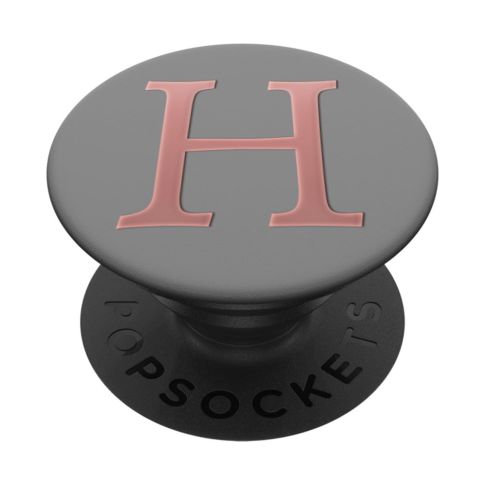 Personalized Light Pink Letter H PopGrip - Custom Initial Phone Grip & Stand for Women & Girls - Perfect for iPhone, Samsung, and More - Great for Work, School, and Everyday Use
