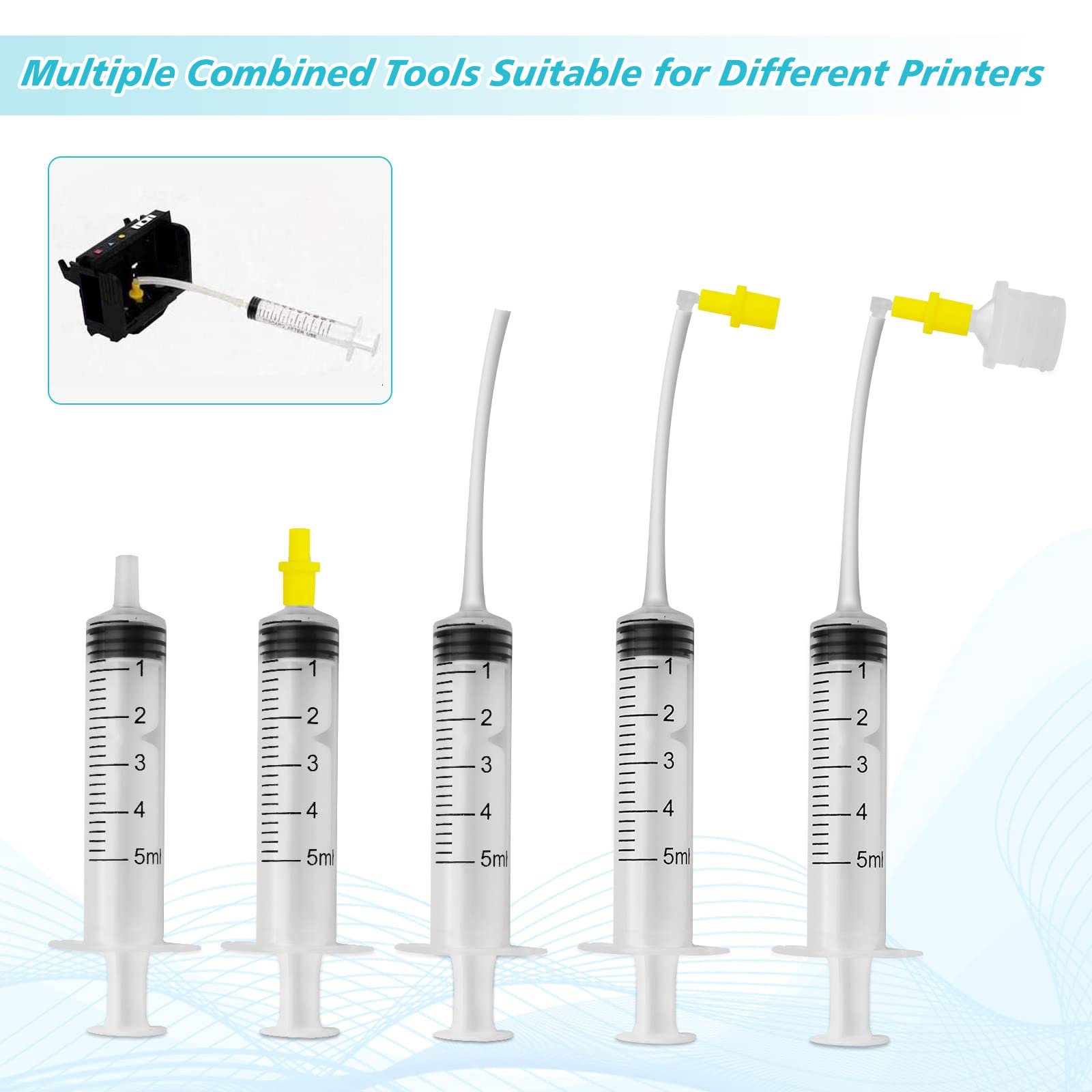 FENTEC Printer Nozzle Cleaning Kit - 250ML Printer Cleaner Solution for Epson, HP, Canon - Inkjet Print Head Cleaning Solvent for Clogged Nozzles - Perfect for Home & Office Printer Maintenance