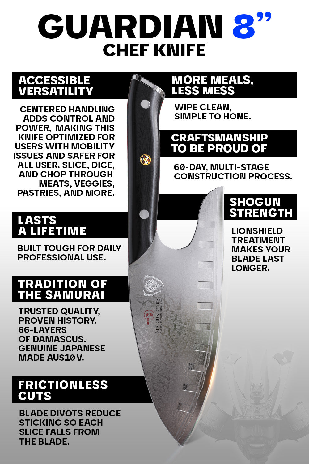 Dalstrong Shogun Series ELITE 8-inch Chef Knife - Professional Japanese Steel Kitchen Knife for Precision Chopping, Slicing & Dicing - Perfect for Home Cooks & Professional Chefs