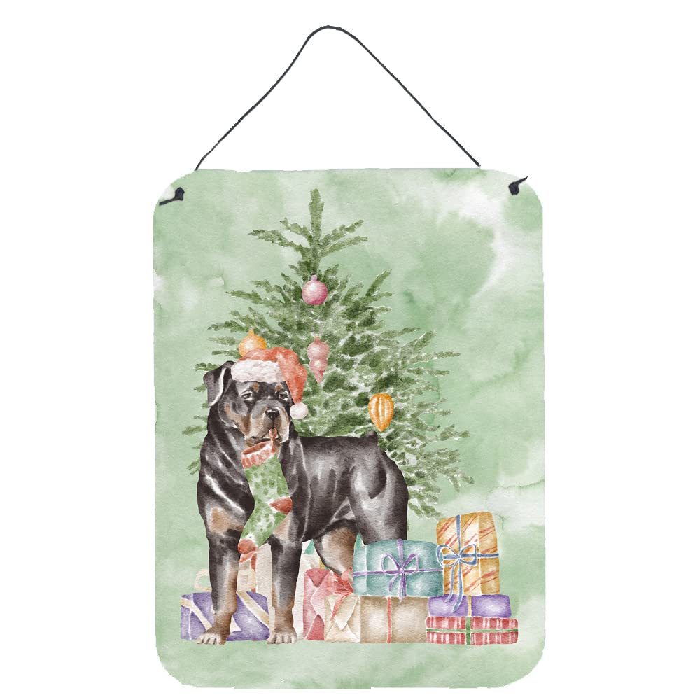 Caroline's Treasures Rottweiler and Tree Metal Wall Art Sign - 12x16 Inch Aluminum Hanging Plaque for Kitchen, Bar, Bathroom, Front Door Decor - Multicolor Home Decoration for Pet Lovers & Rustic Style