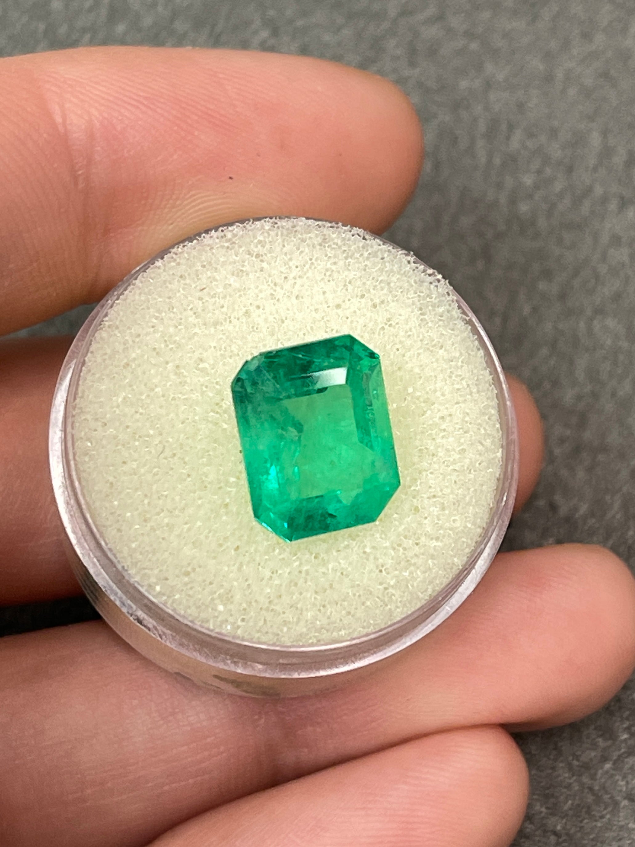 5.35 Carat 12x10mm Natural Colombian Loose Emerald Gemstone - Classic Emerald Cut for Jewelry Making, Engagement Rings & Luxury Gifts
