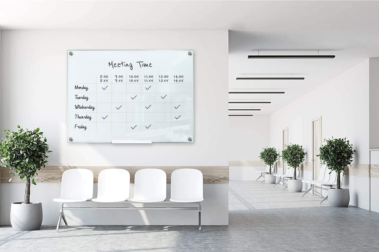 SCRIBBLEDO 46 x 34 Inch Frameless Glass Whiteboard - Large Frosted Dry Erase Board for Office, Home & School - Wall Mount with Marker Tray - Perfect for Meetings, Presentations & Home Organization