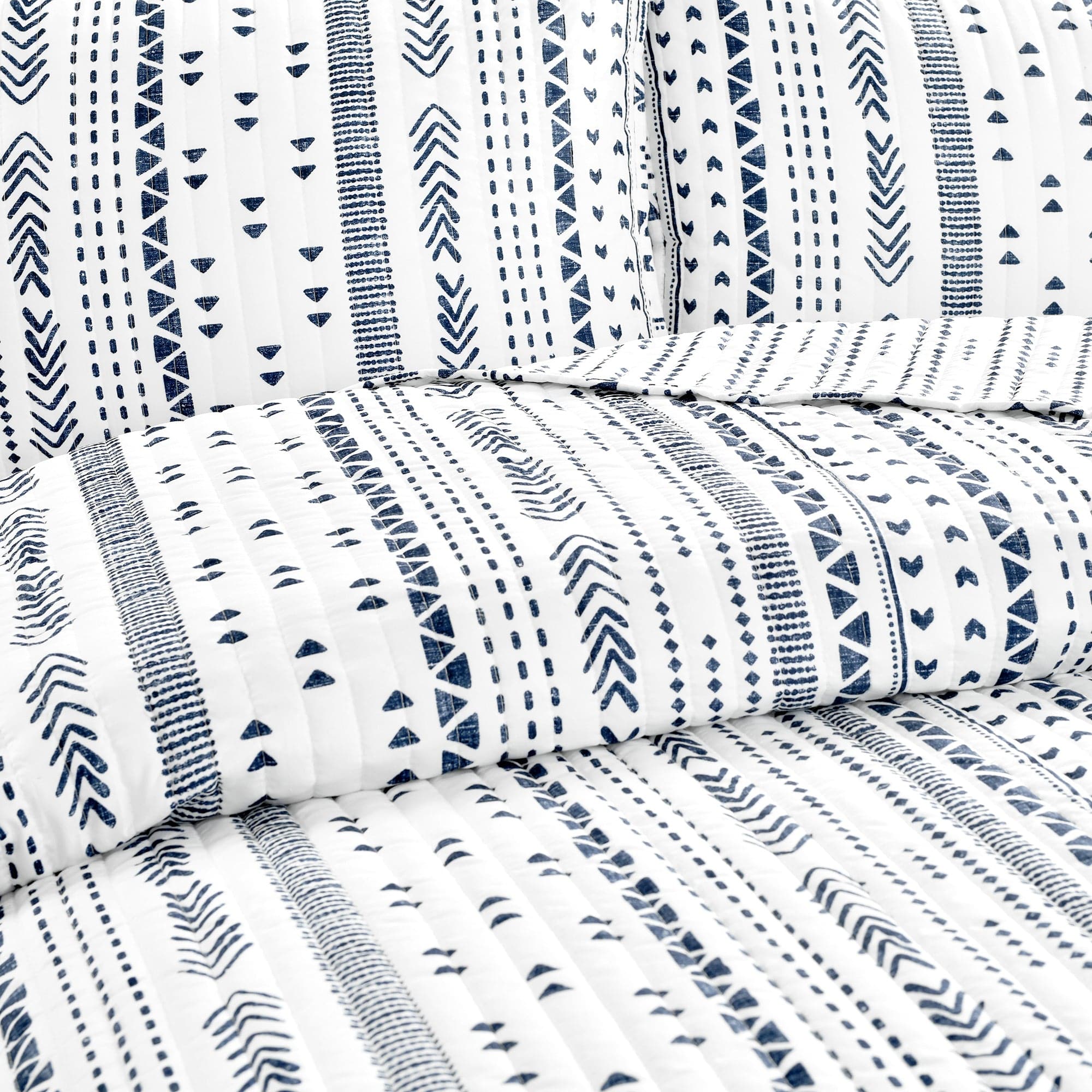 Hygge Stripe 3-Piece Quilt Set - Soft Bedding Comforter Cover for Queen Size Bed - Cozy Home Decor for Bedroom & Guest Room