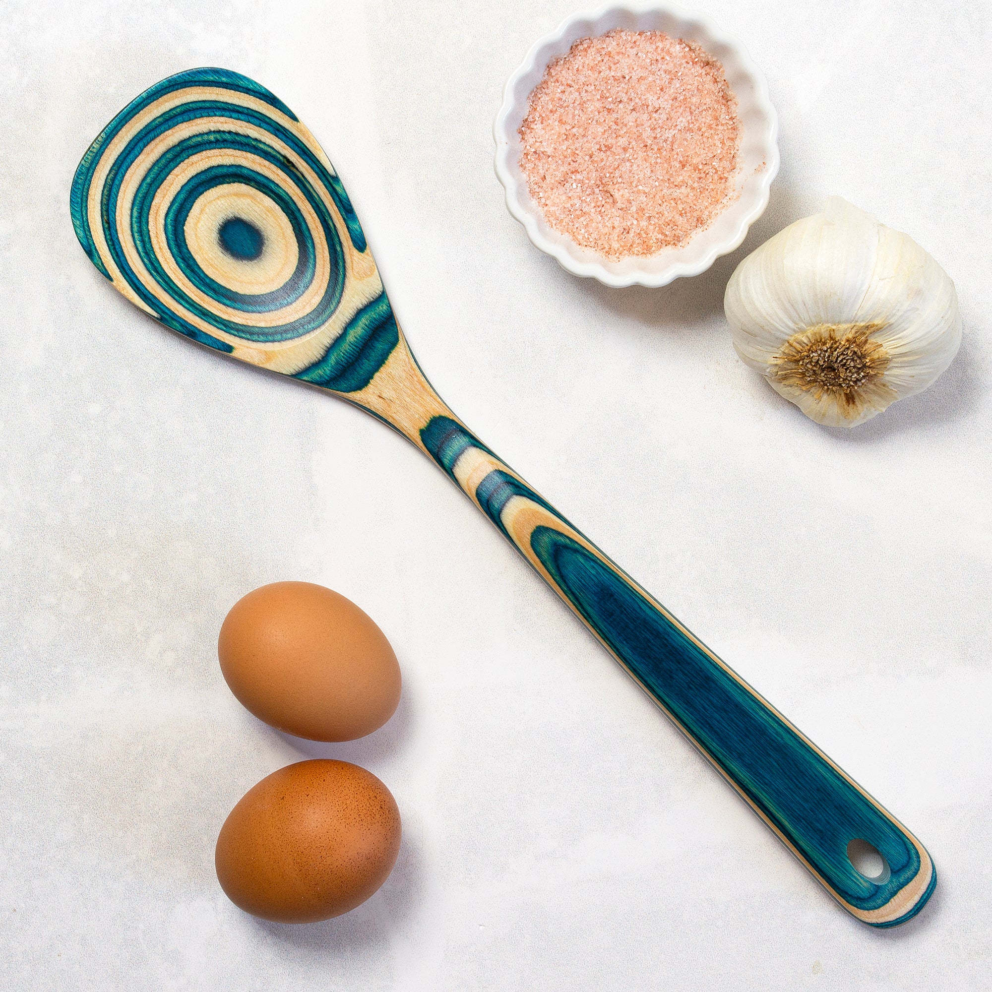 Baltique® Mykonos Collection Wooden Cooking Spoon - 12.5 Inch Premium Kitchen Utensil for Stirring, Mixing & Serving - Perfect for Soups, Sauces & Pasta Dishes