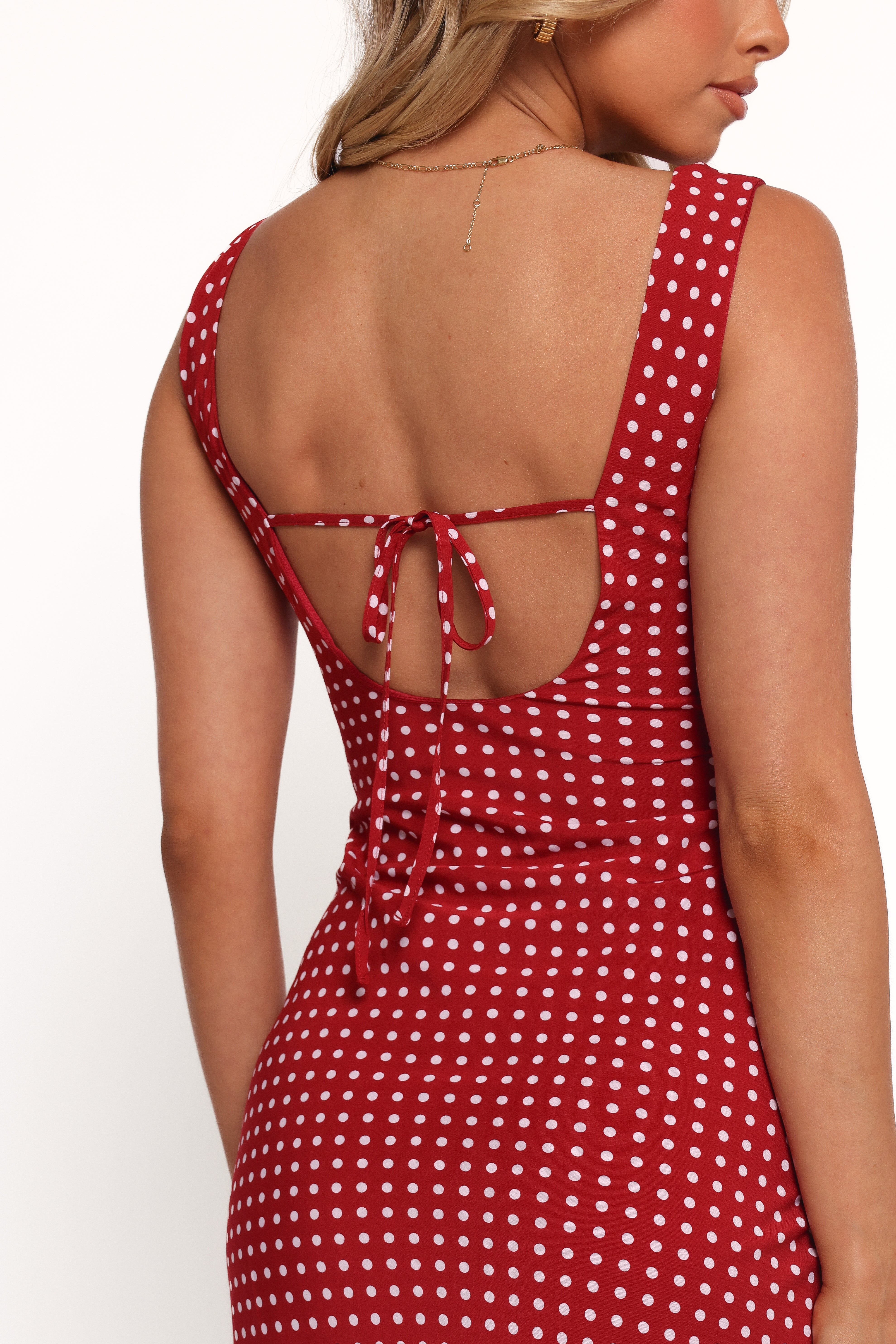 Leni Maxi Dress - Red Polka Dot Flowy Summer Dress for Women | Beach Cover Up, Vacation Outfit, Date Night Dress