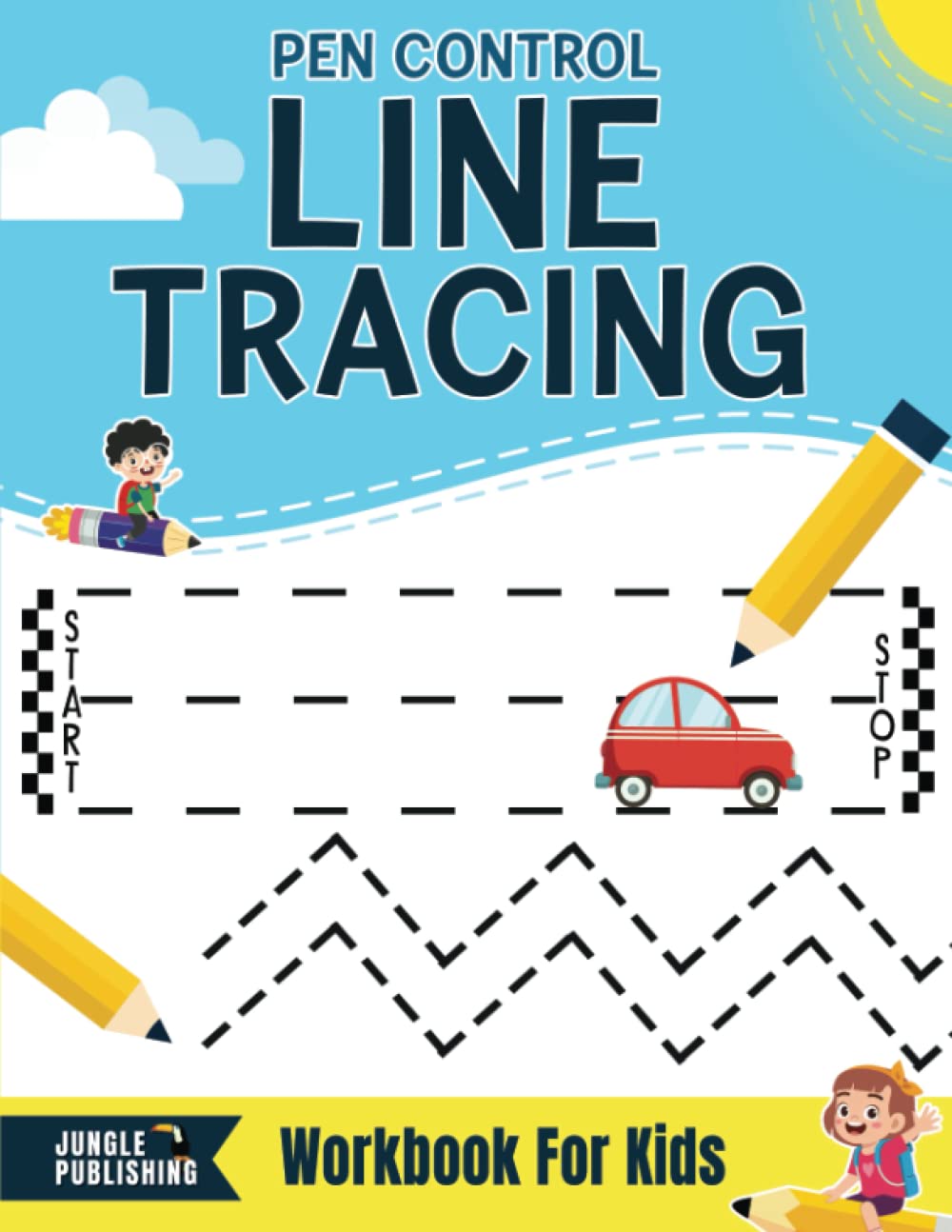 Pen Control Line Tracing Workbook for Kids - Pencil Control Preschool Activity Book | Pre-K & Kindergarten Handwriting Practice | Lines, Shapes & Letters Tracing | Jungle Publishing Preschool Series | Ideal for Early Learning & Fine Motor Skills Development