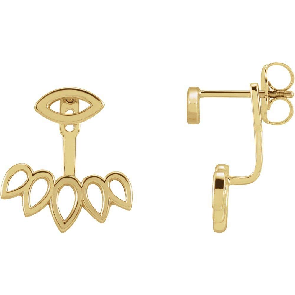 Geometric Facet Triangle Ear Jacket Stud Earrings - 15mm x 13mm Minimalist Dangle Earrings for Women, Perfect for Everyday Wear, Parties & Special Occasions
