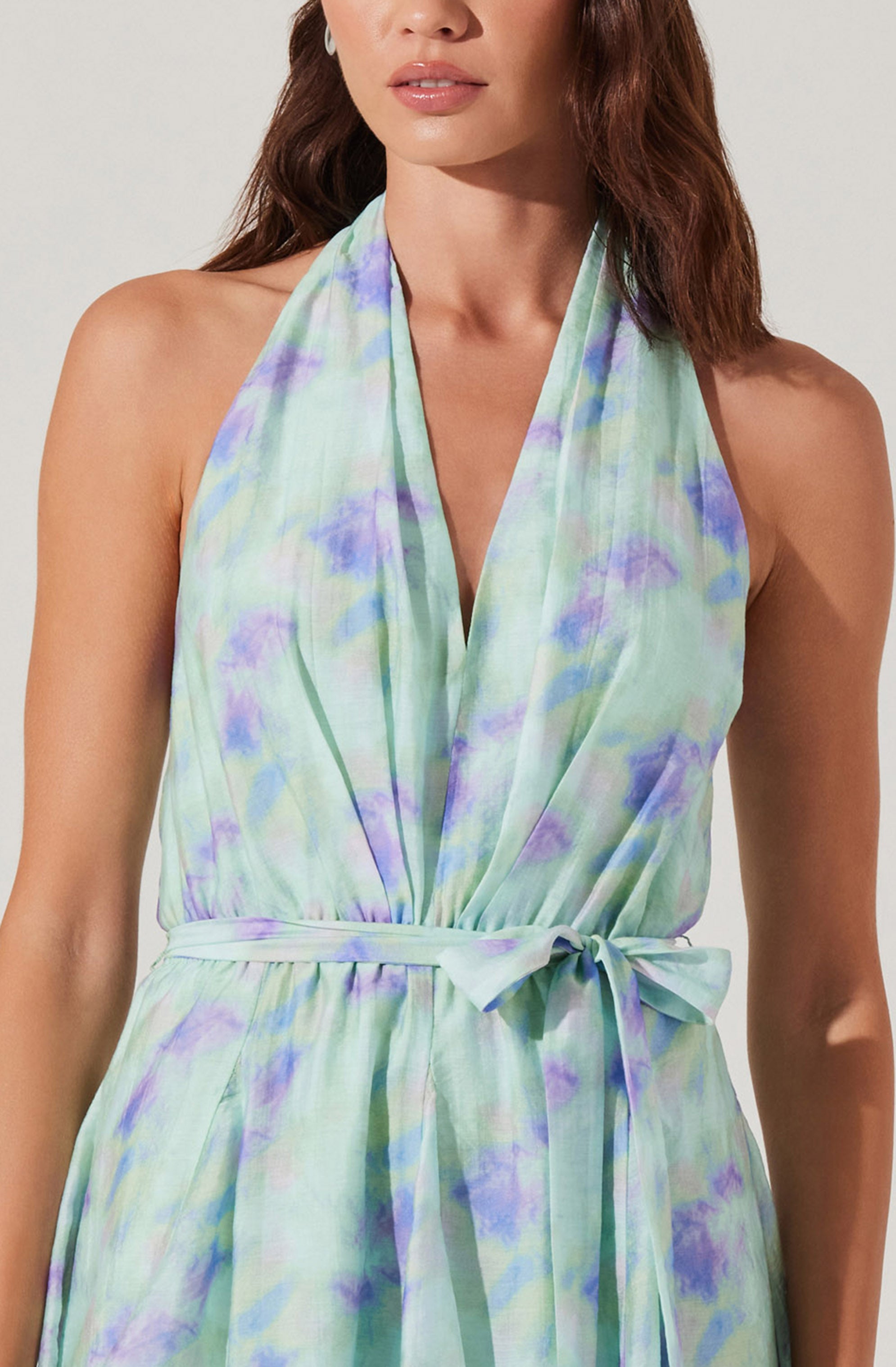 Clare Halter Neck Mini Dress - Women's Summer Sleeveless Party Dress for Beach, Cocktail & Night Out