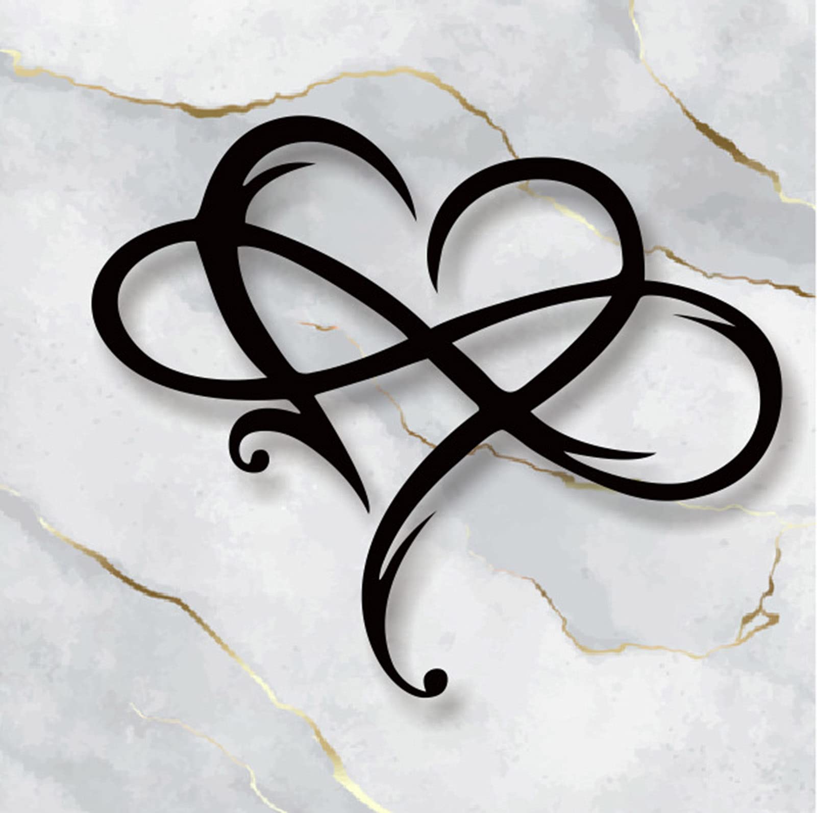 Infinity Heart Wall Decor - Black Metal Wall Art for Home, Garden & Outdoor - Elegant Heart Sign for Living Room, Bedroom & Yard - Perfect for Wedding, Anniversary & Romantic Gifts