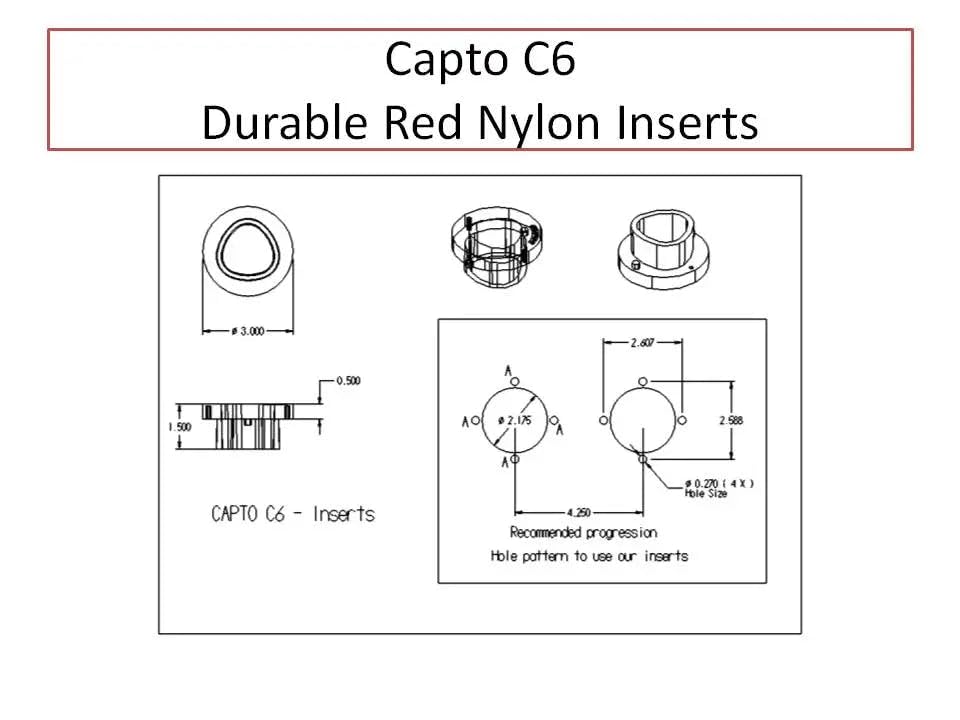 High-Quality Nylon Inserts for CNC Tool Holders - Compatible with CAT 30, BT 30, CAT 40, BT 40, CAT 50, BT 50, HSK 40A/C/E, HSK 63A/C/E, HSK 100A/C, CAPTO C6 - 25 pcs (CAPTO C6) | Precision Machining & Industrial Applications