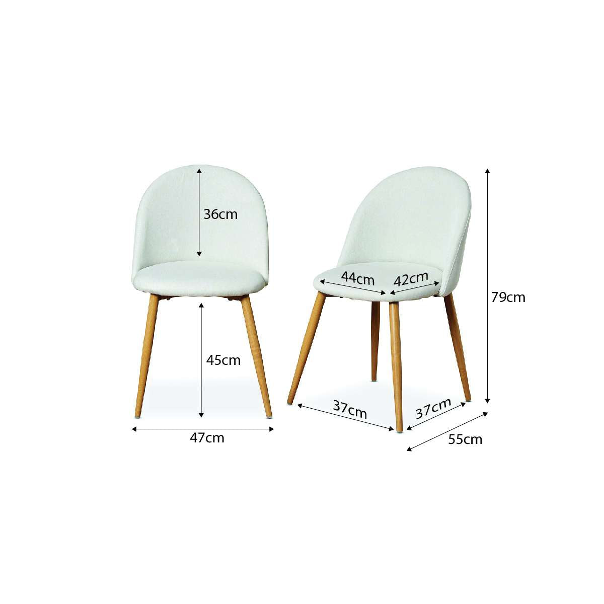 Kyoto Natural and Londyn Cream 5-Piece Dining Set - Modern Wooden Table and Chairs for Small Spaces, Kitchen, Breakfast Nook, or Apartment Dining