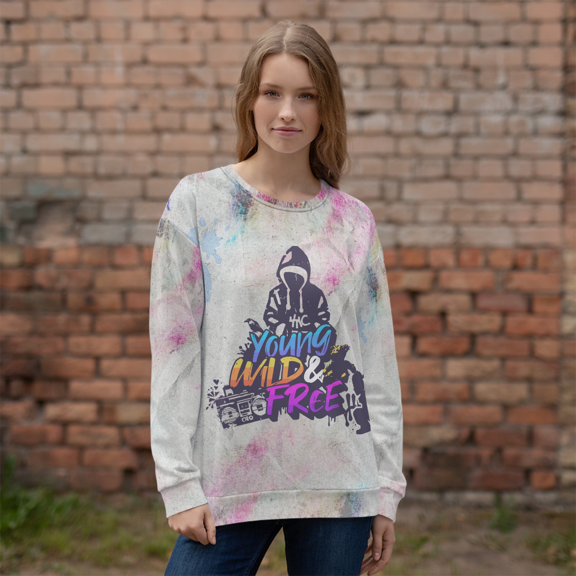 Young Wild Free Unisex Sweatshirt - Trendy Oversized Pullover for Men & Women | Perfect for Streetwear, Casual Outfits & Loungewear