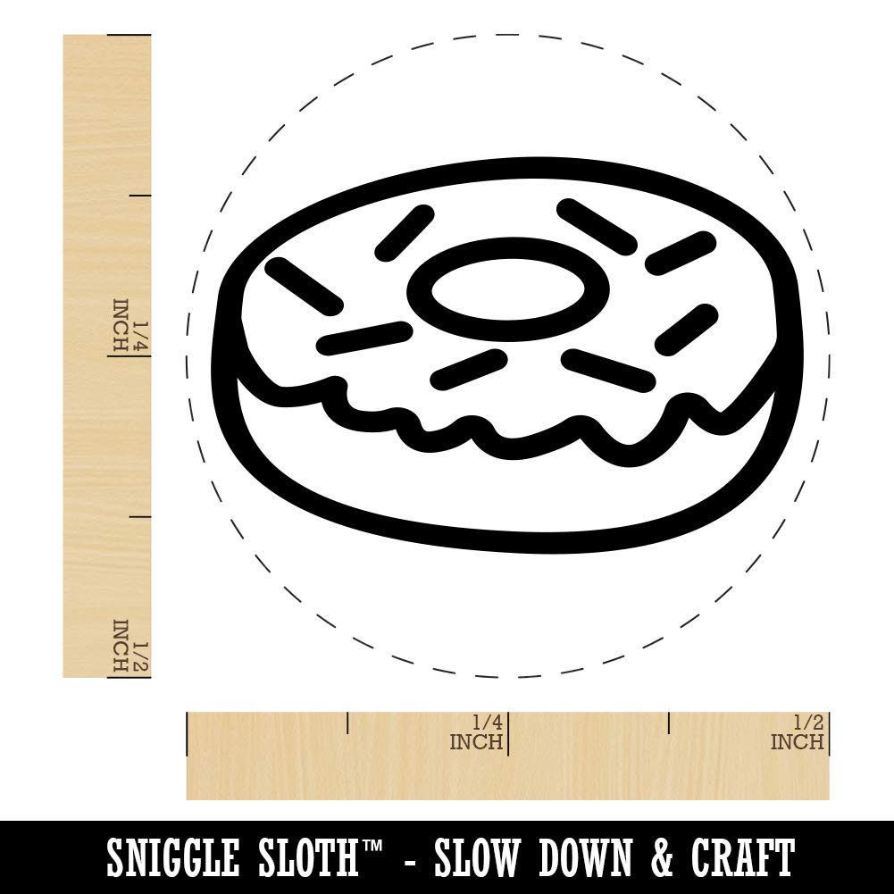1/2 Inch Mini Donut with Sprinkles Rubber Stamp - Perfect for DIY Scrapbooking, Card Making, Planner Decoration & Craft Projects