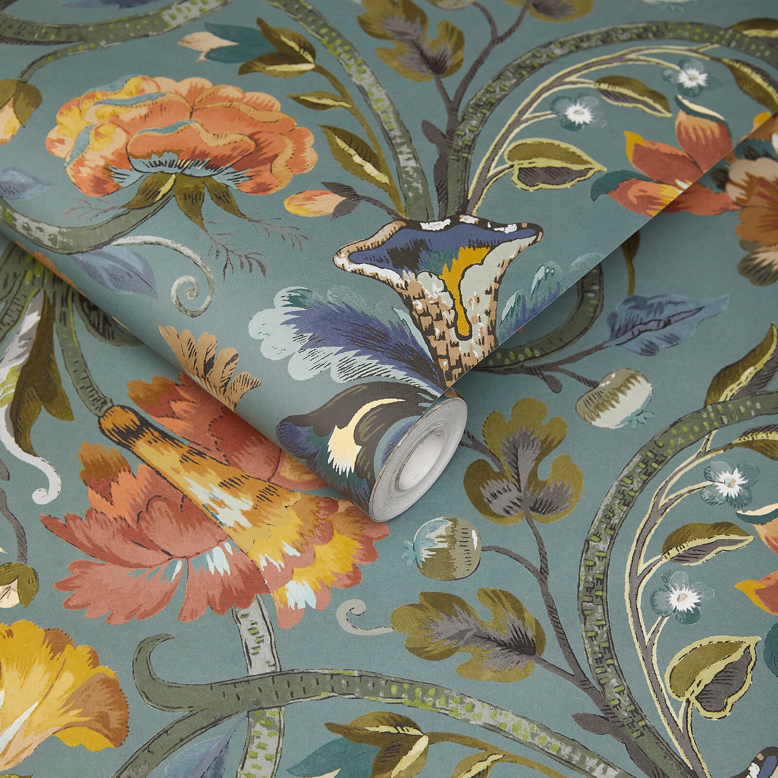 GAIA Wallpaper Prussian Blue - Premium Self-Adhesive Peel and Stick Wallpaper for Home Decor, Bedroom, Living Room, Bathroom & Office