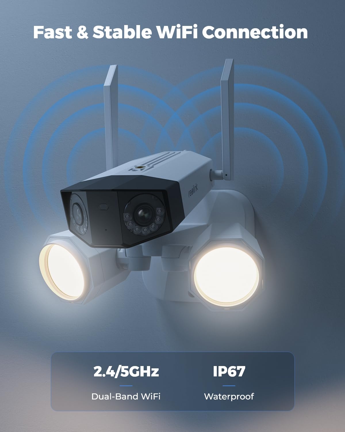 REOLINK 4K Dual-Lens Outdoor Security Camera with Floodlight - 180° FOV, 2.4G/5GHz WiFi, Plug-in Power, Smart Motion Detection & Color Night Vision - Ideal for Home Security, Garage Monitoring & Backyard Surveillance