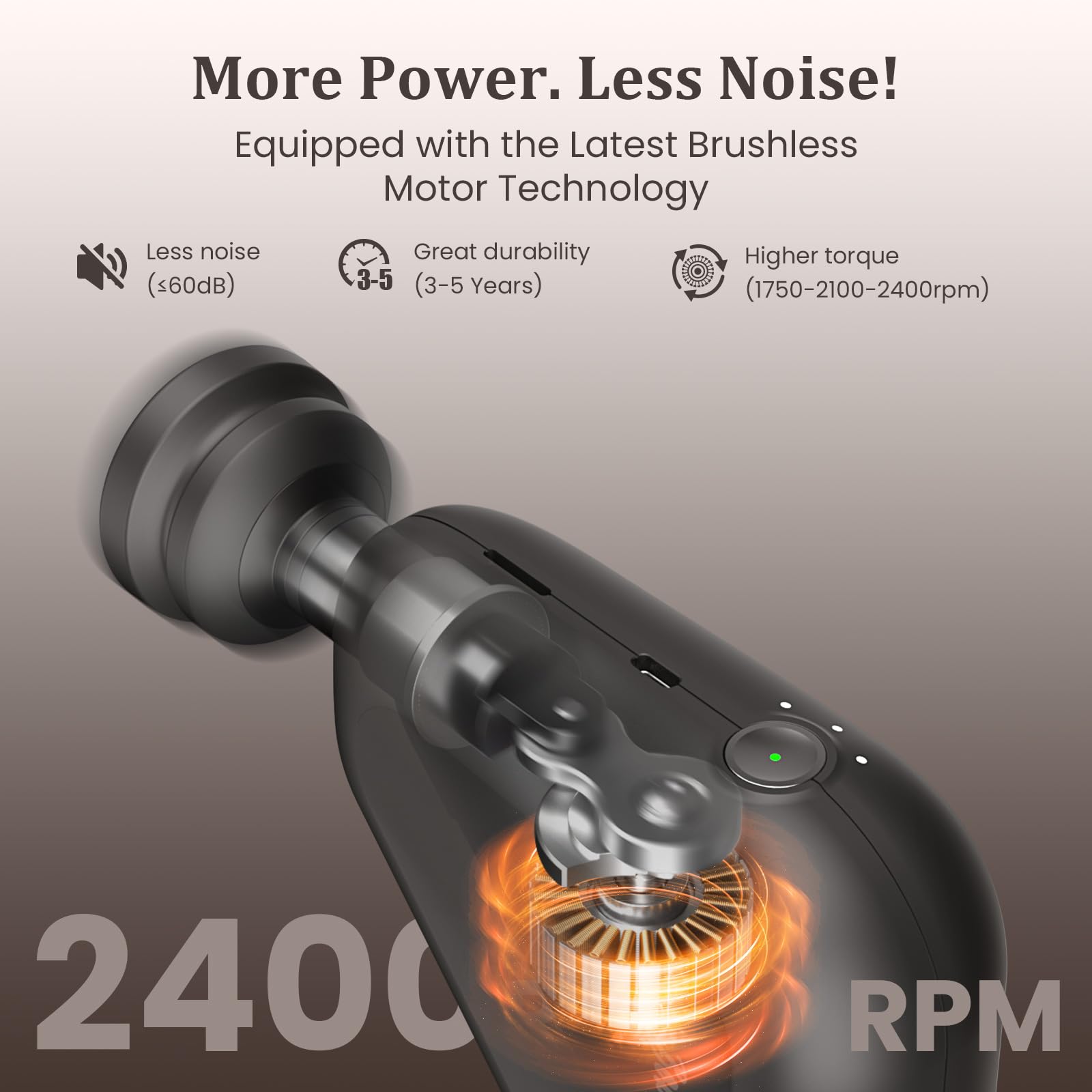 Bob and Brad Air 2 Massage Gun - Portable Deep Tissue Massager with 12MM Amplitude & USB-C Charging - Relieves Muscle Pain, Great Gift for Athletes, Office Workers & Travelers - Perfect for Post-Workout Recovery, Stress Relief & On-The-Go Relaxation