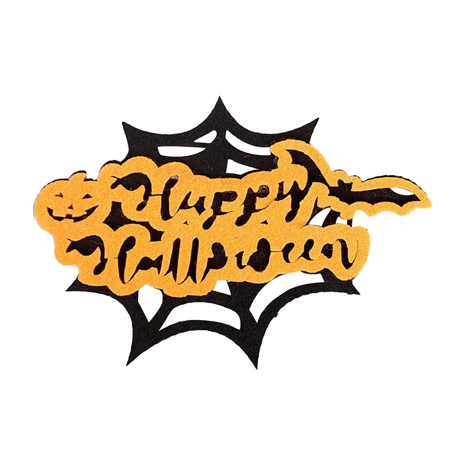 Non-Woven Two-Color Halloween Pumpkin Garland & Acrylic Hummingbird Ornament - DIY Festival Wall Decor, Party Accessories for Halloween, Thanksgiving, Fall Home Decoration