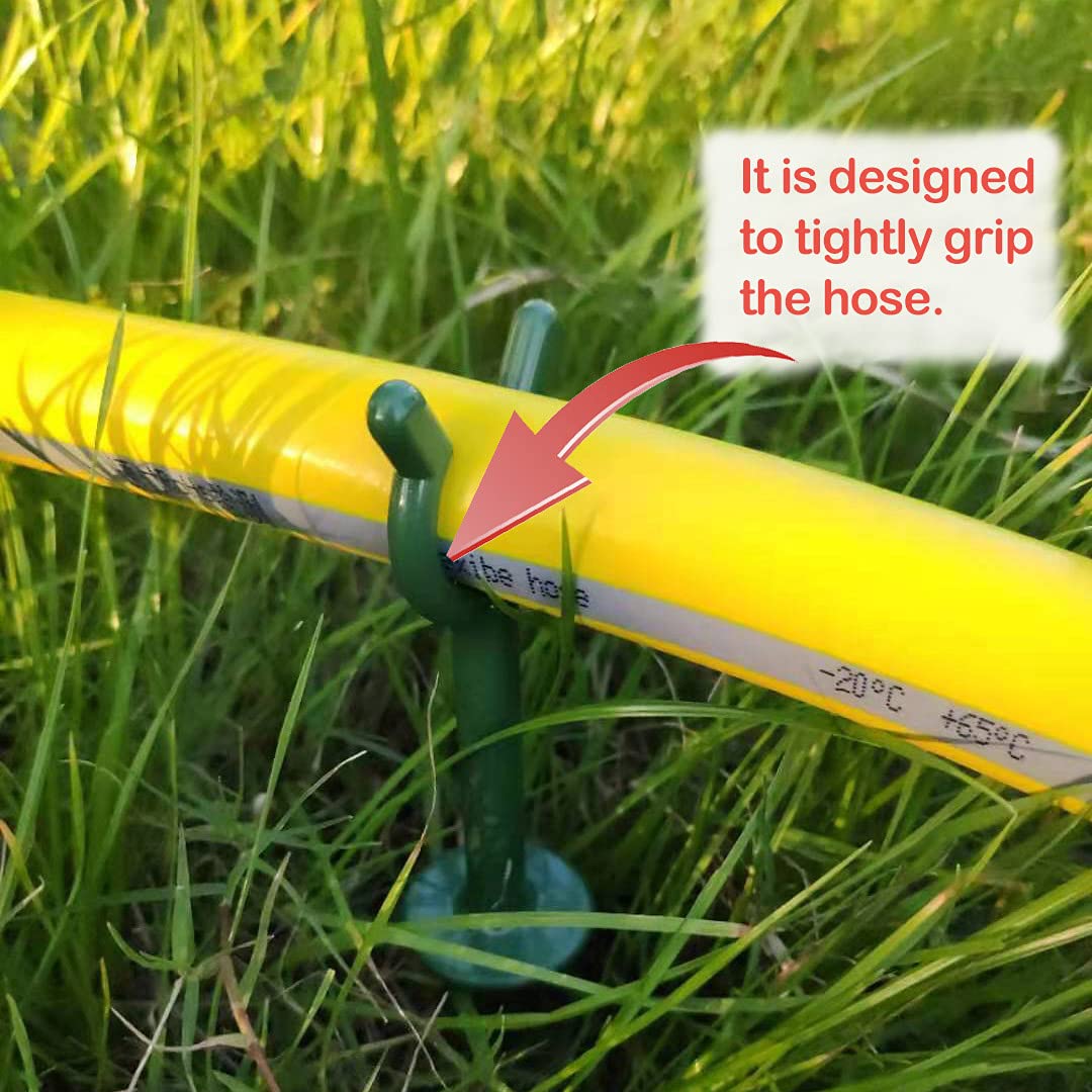 10 Pack Garden Hose Guide Stakes - Heavy Duty Hose Holder & Support for 5/8