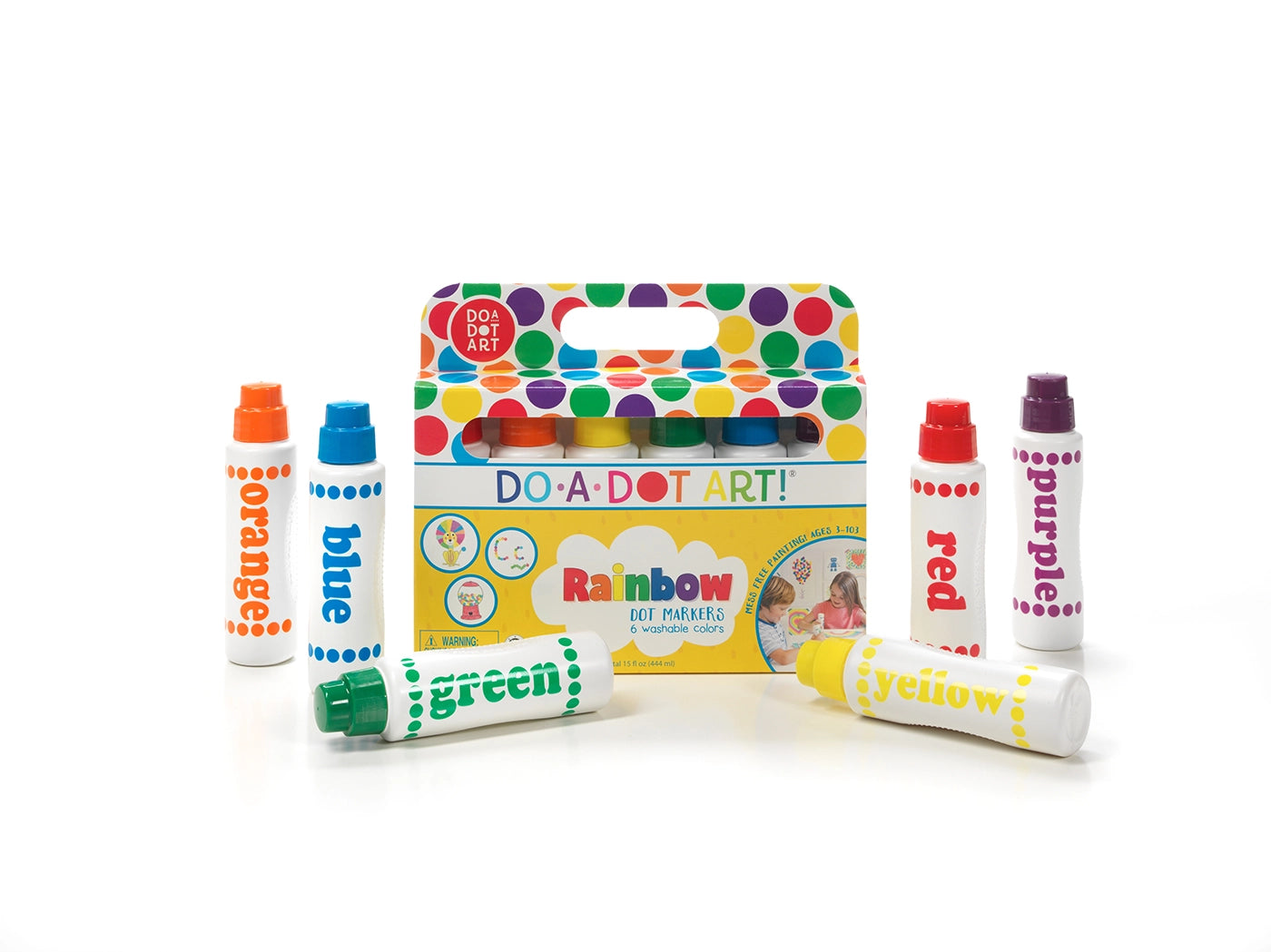 6 Pack Rainbow Colored Markers - Vibrant & Washable for Kids Art, School Projects, Coloring Books & DIY Crafts