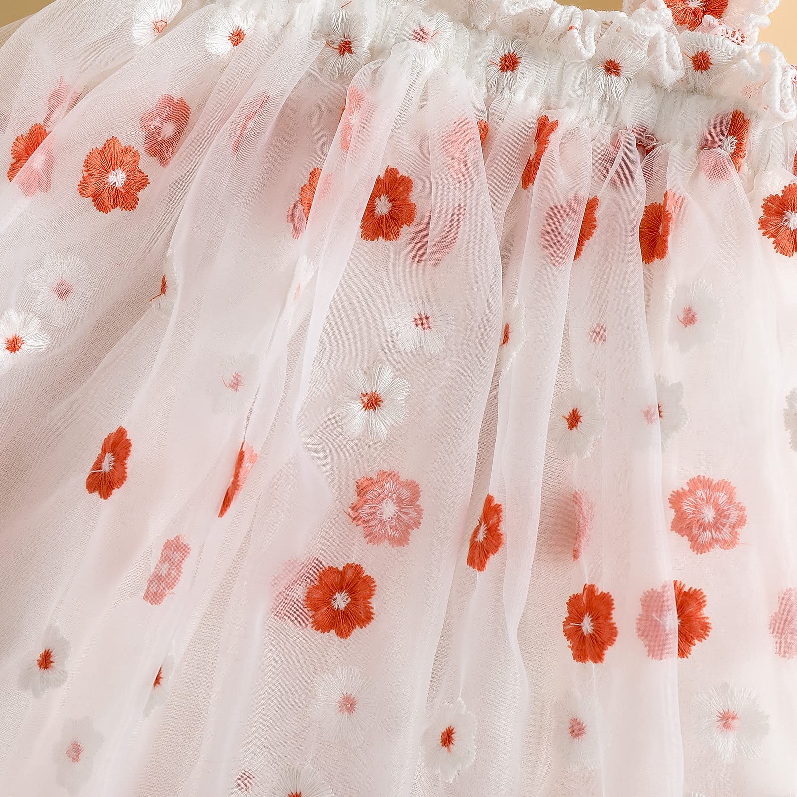Toddler Girls Princess Dress - Sleeveless Floral Layered Tulle Tutu Dress for Summer, Mesh Fluffy Party Outfit | Perfect for Birthday, Photo Shoots & Special Occasions