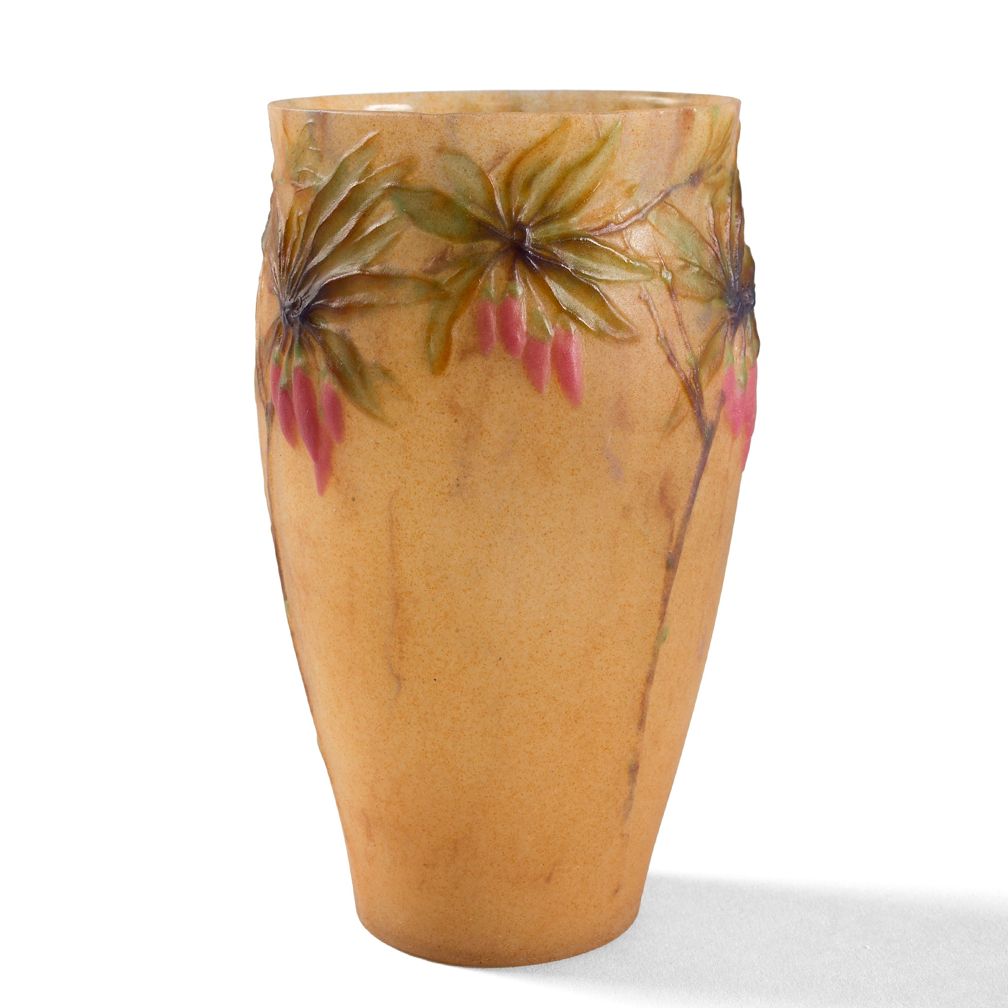 Gabriel Argy Rousseau Pâte de Verre Glass Vase | Handmade Lyciet de Barbarie Art Vase | Perfect for Home Decor, Wedding Centerpieces & Luxury Gifts