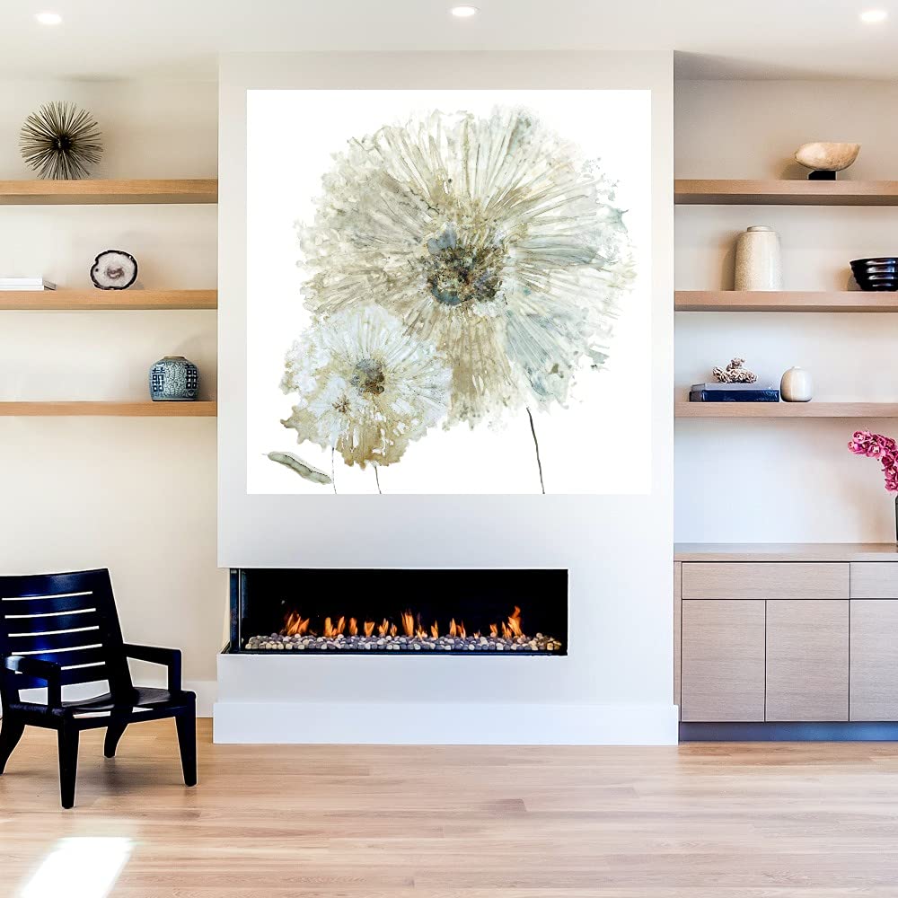 Botanical Wall Art Canvas Print - 22x22 Inch Ivory Spring Floral Decor for Bathroom & Bedroom | Nature Inspired Plant Pictures by Artist Carol Robinson | Perfect for Home, Office & Spa Decor