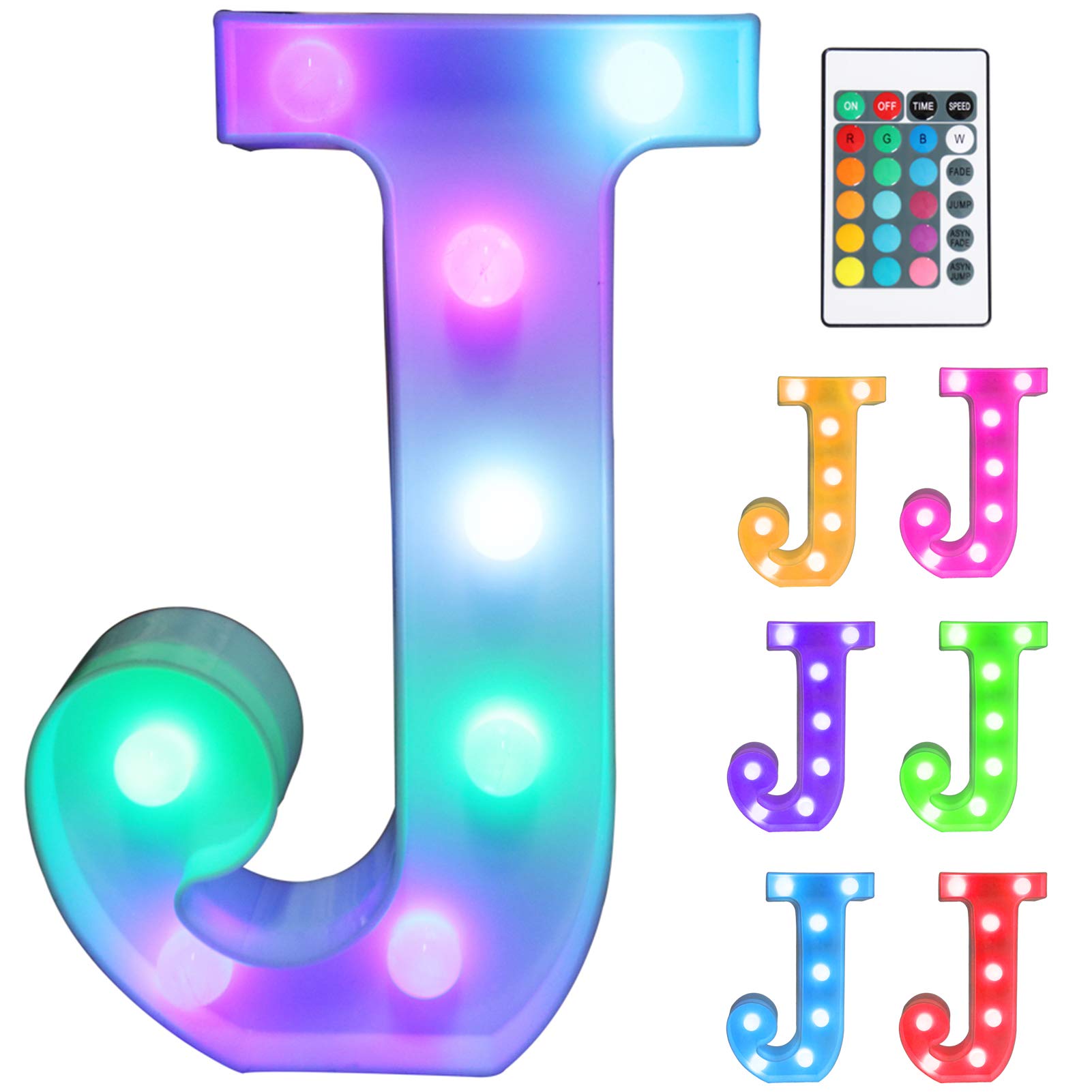 Pooqla Colorful LED Marquee Lights with Remote Control - Light Up Signs for Home, Party, Bar, Wedding & Events - Multicolor Decorative Letters with Lights - Perfect for Wall Decor, Birthday Celebrations & Nightclub Lighting