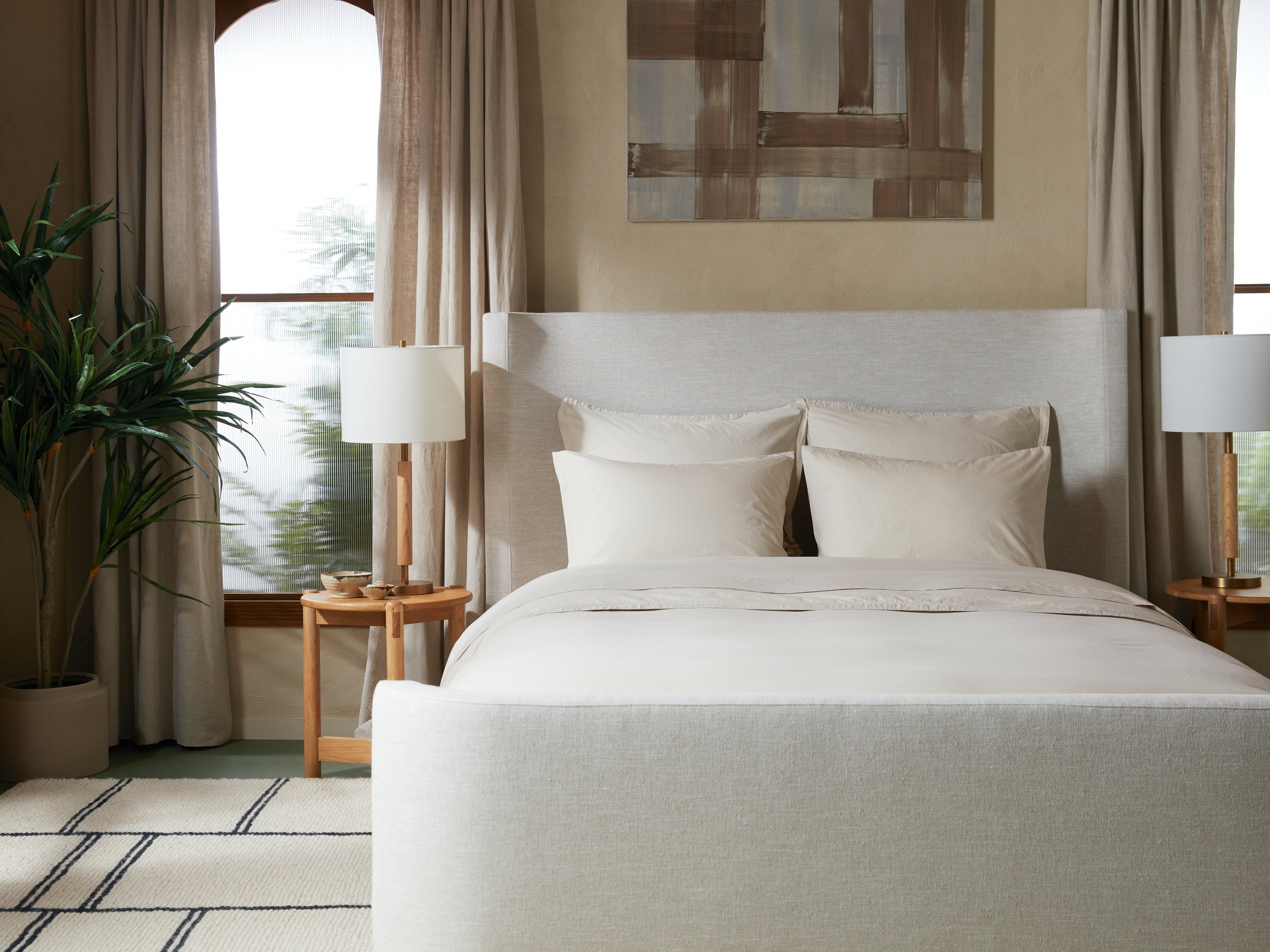 Premium Percale Sham Set (Bone) - 100% Cotton Pillow Covers for Ultimate Comfort - Perfect for Bedroom Decor, Guest Rooms & Luxury Hotels