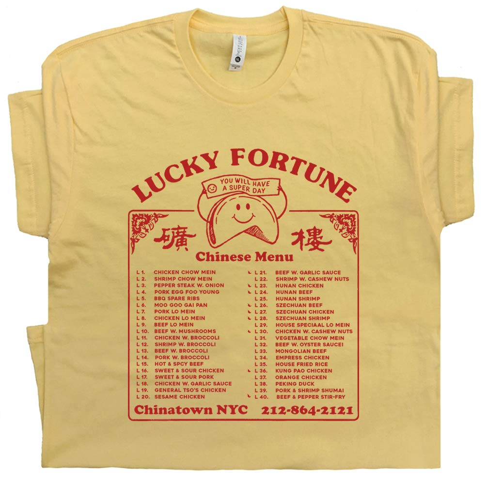 Funny Chinese Food Graphic T-Shirt - Fortune Cookie, Sushi, Ramen Noodles Design for Men & Women | Cool Retro Asian Cuisine Tee for Casual Wear, Food Lovers, and Gift Giving