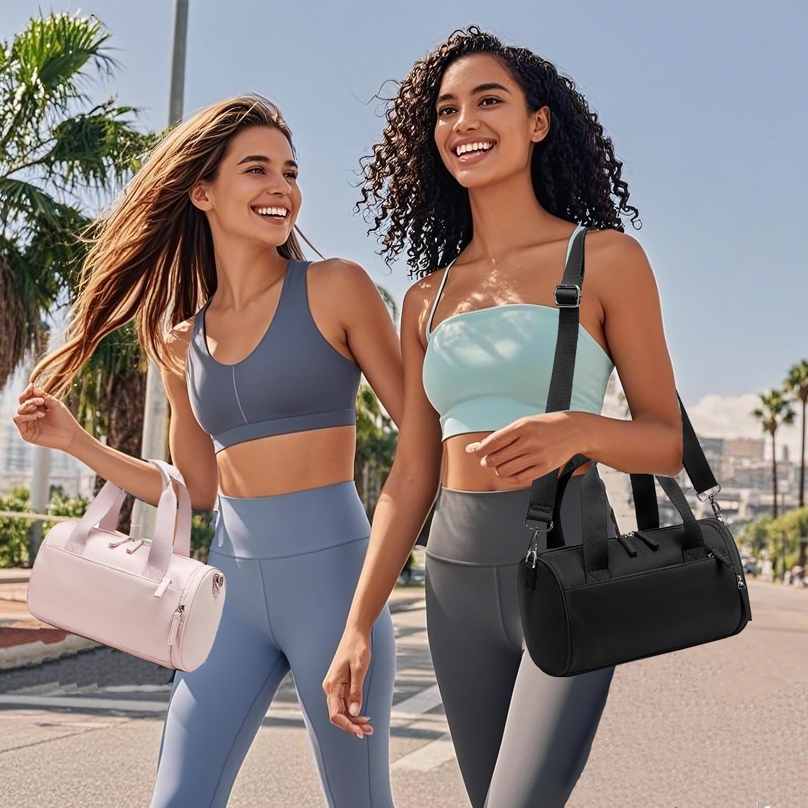 BTOOP 10'' Mini Gym Bag for Women & Girls - Cute Small Duffle Bag for Workout, Sports, Dance, Fitness & Yoga - Lightweight & Water-Resistant (Pink) | Perfect for Gym, Travel & School Essentials