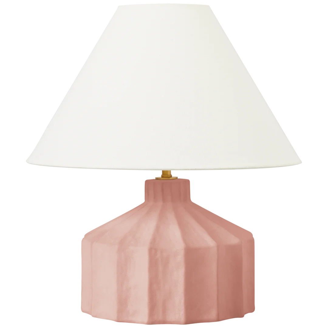 Santa Fe Table Lamp - Modern Southwestern Style Nightstand Lamp for Bedroom, Living Room & Office - Warm White LED Light with Wood Base & Fabric Shade