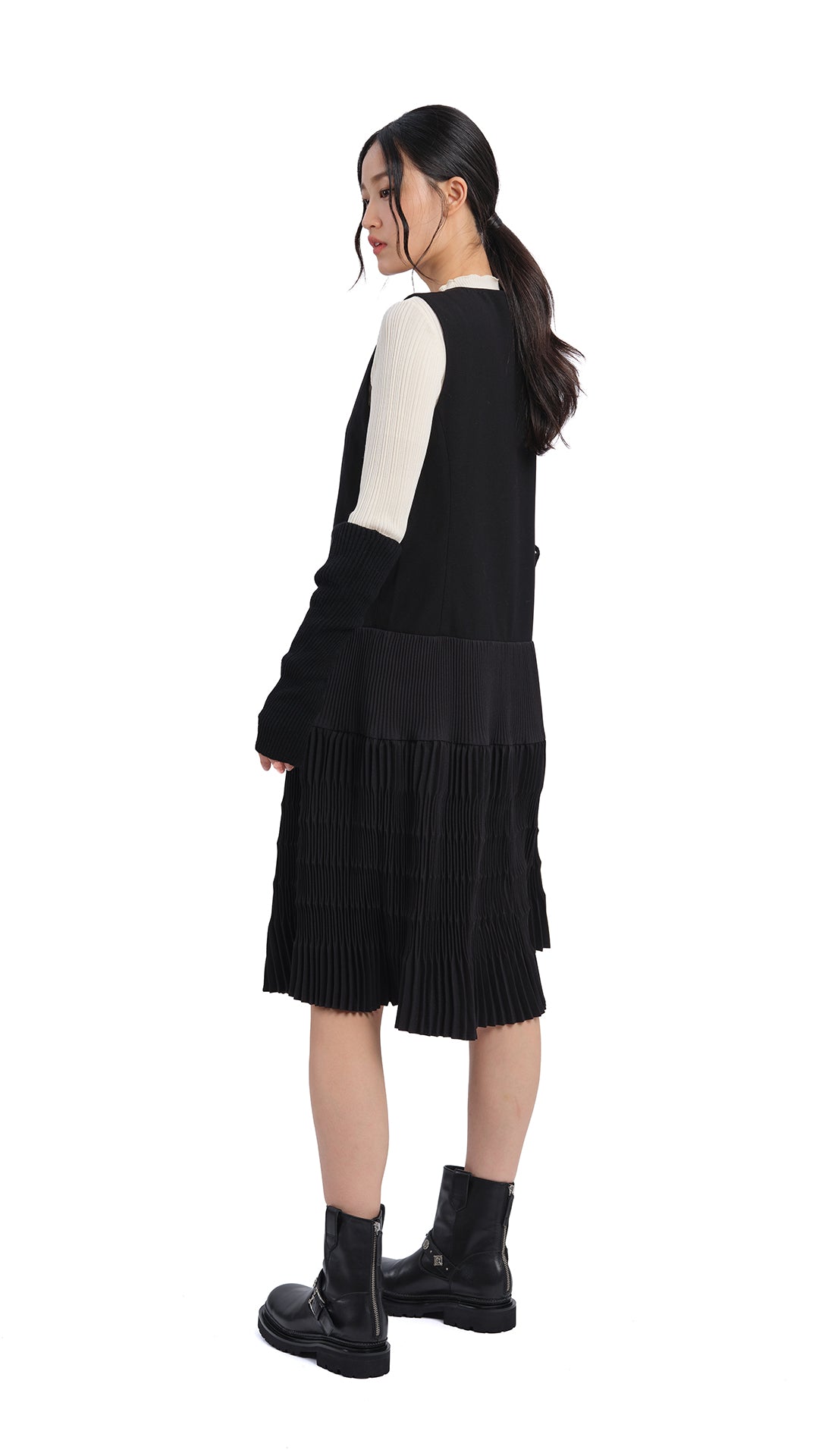 Elegant Olive Green Pleated Midi Dress for Women - Perfect for Office, Party & Special Occasions