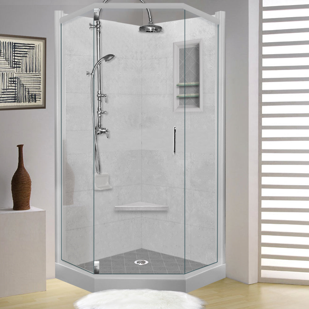Premium Diamond Solid Portland Cement Neo Shower Enclosure Kit - Waterproof & Durable Bathroom Upgrade for Modern Homes