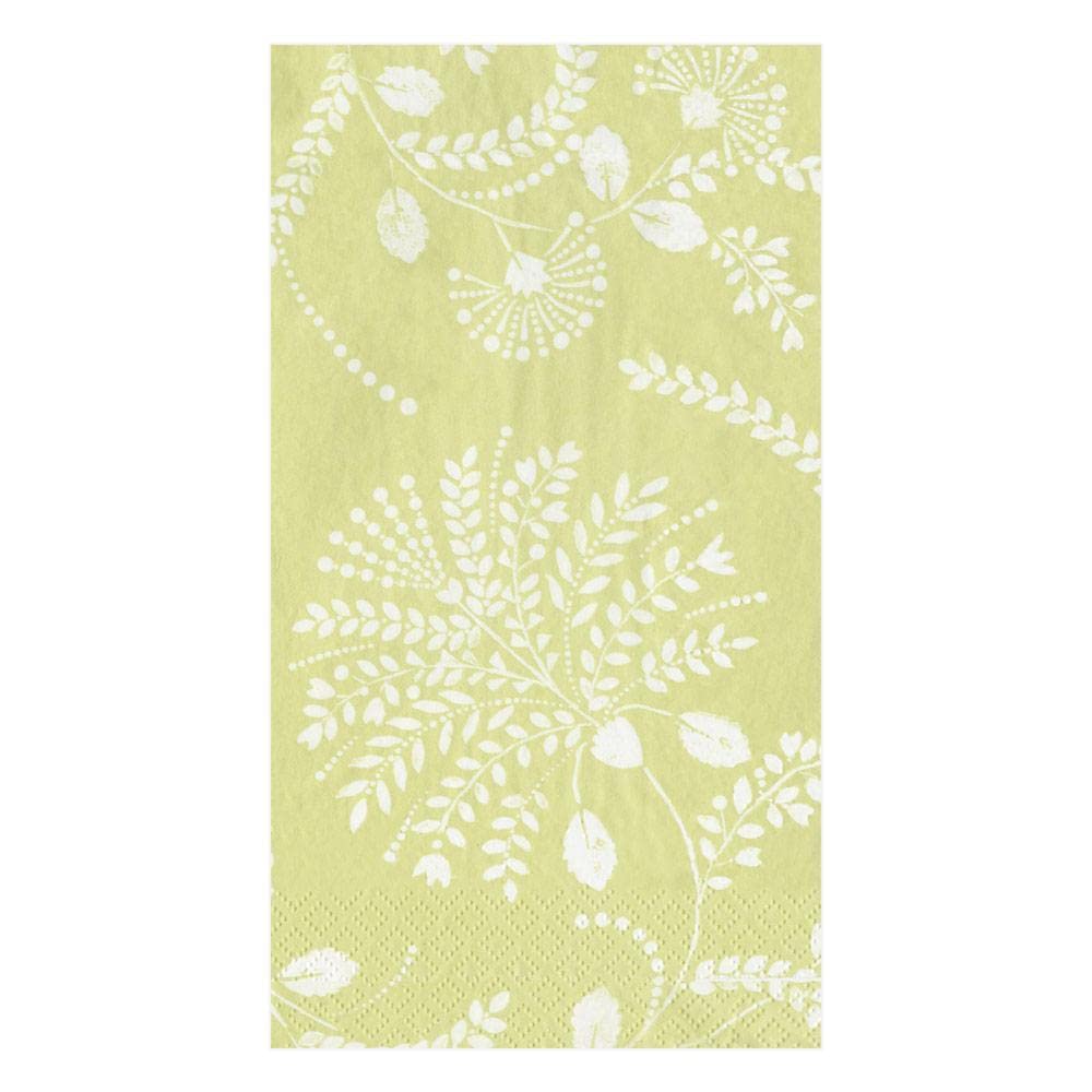 Elegant Pale Green Caspari Trailing Floral Paper Guest Towels - 2 Packs of 15 Napkins for Parties, Weddings & Upscale Events