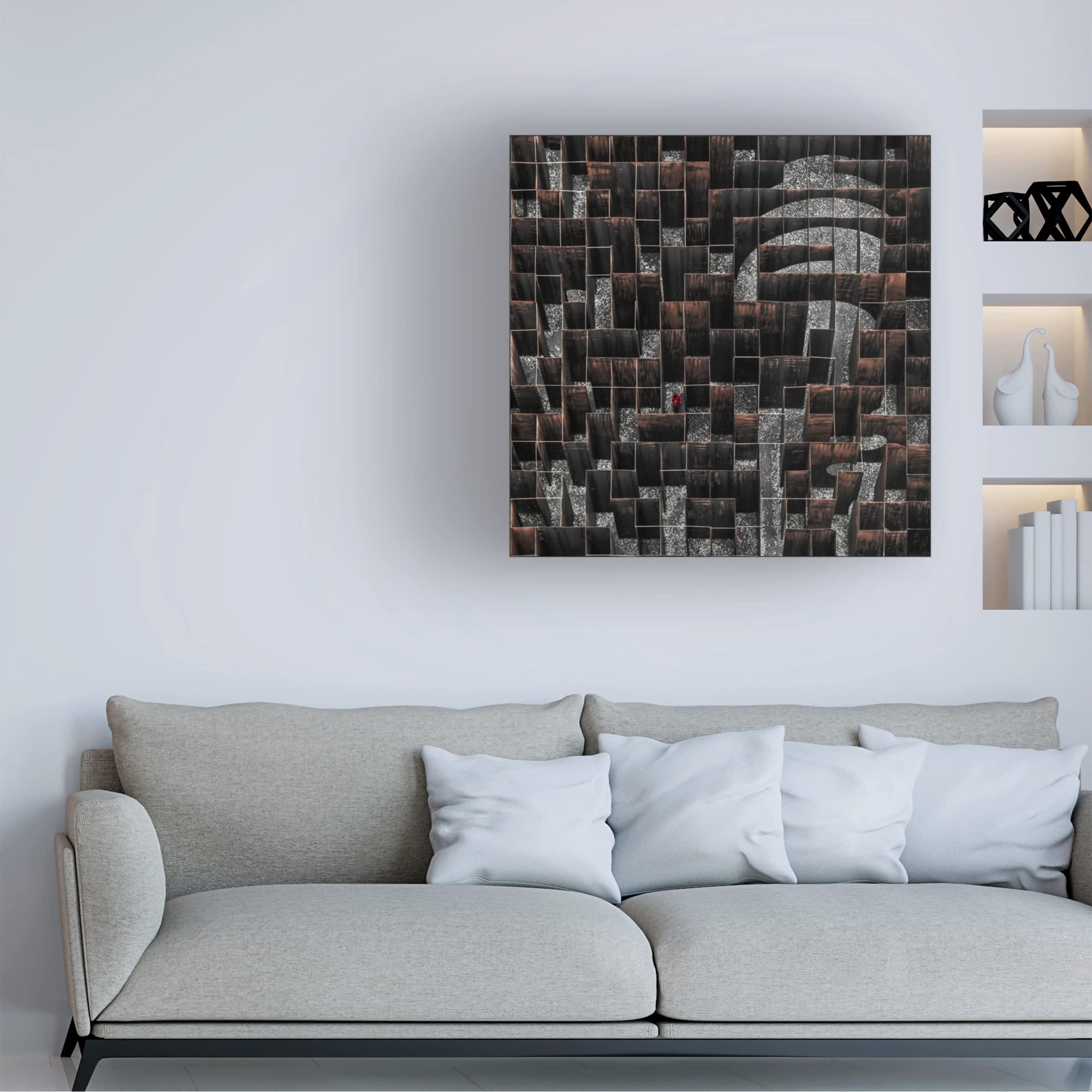Trademark Fine Art 'The Labyrinth' Canvas Wall Art by Gilbert Claes - Modern Abstract Painting for Living Room, Bedroom & Office Decor