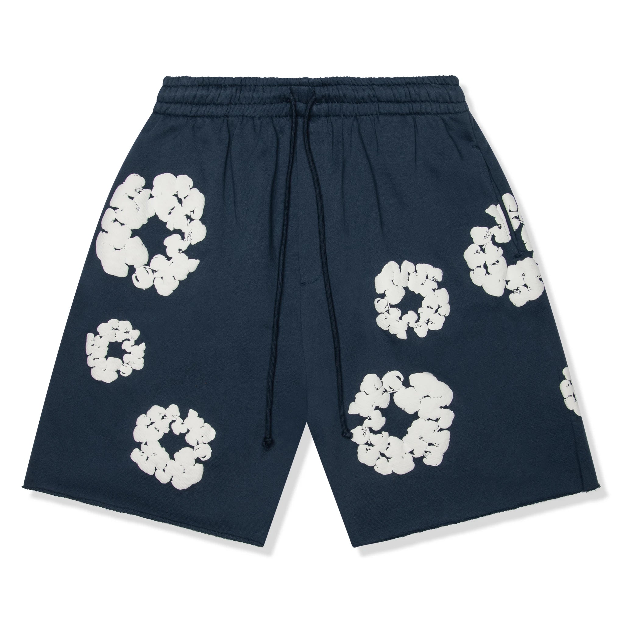 Denim Tears Cotton Wreath Navy Blue Denim Shorts for Men - Casual Summer Streetwear & Hip Hop Fashion