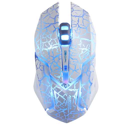 E Blue M639 4000DPI USB Wired Gaming Mouse with 6 Programmable Buttons & RGB Backlight - Crack Pattern Design for PC, Laptop, Esports & FPS Gaming