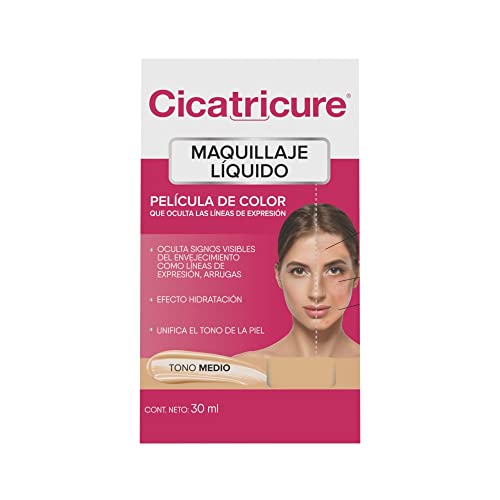 Cicatricure Medium Tone Liquid Makeup 30ml - Flawless Coverage for Scars & Blemishes, Perfect for Daily Use & Special Occasions
